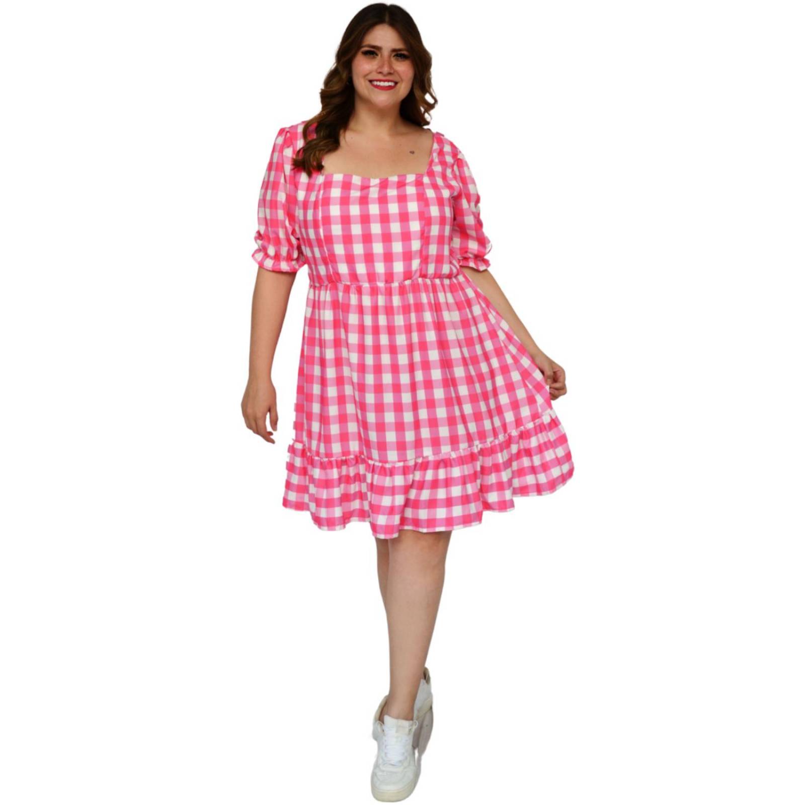 Vestido con manga bombacha (talla extra), modelo 4272 (Fiusha) 