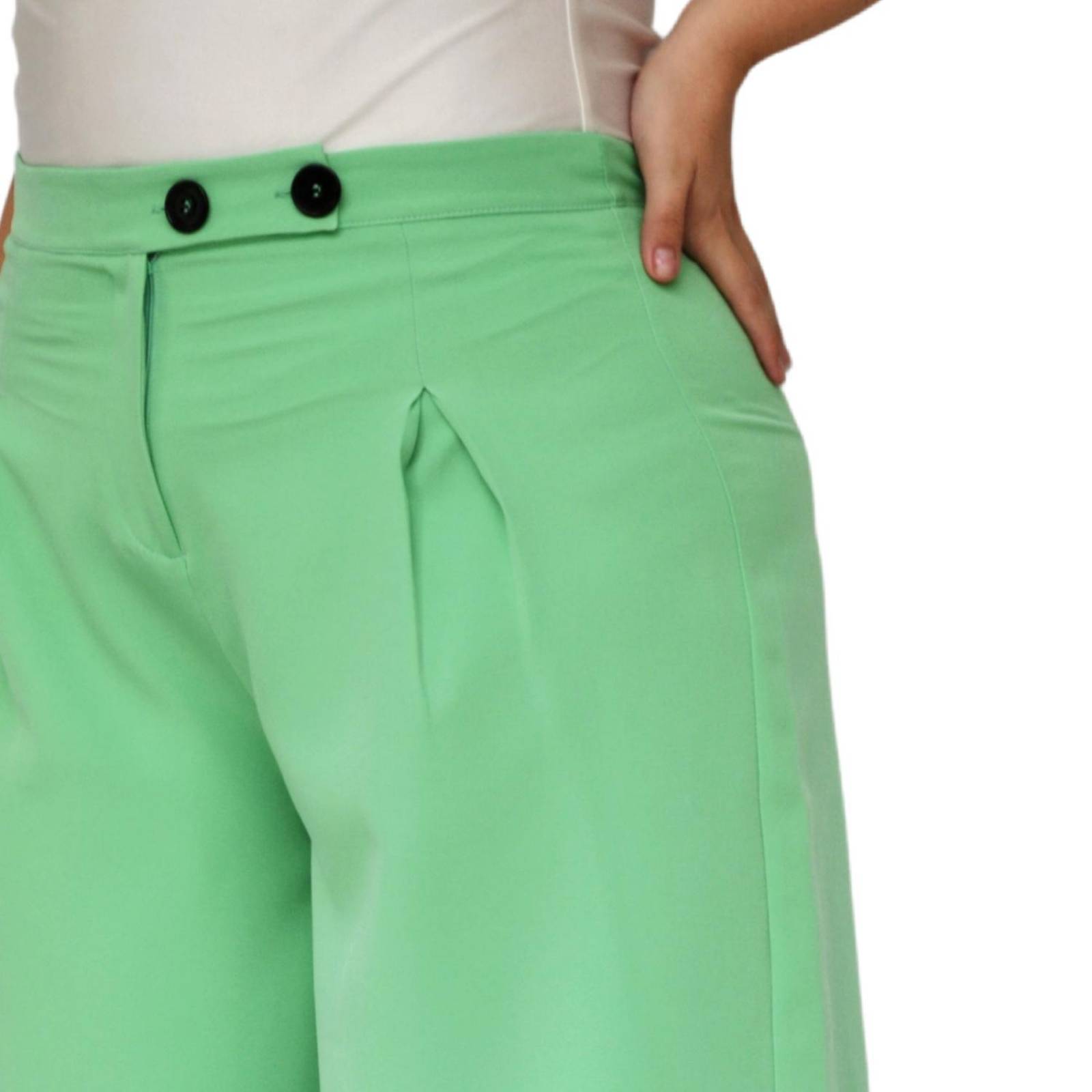 Capri de pierna ancha (talla extra), modelo 7172 (Verde) 