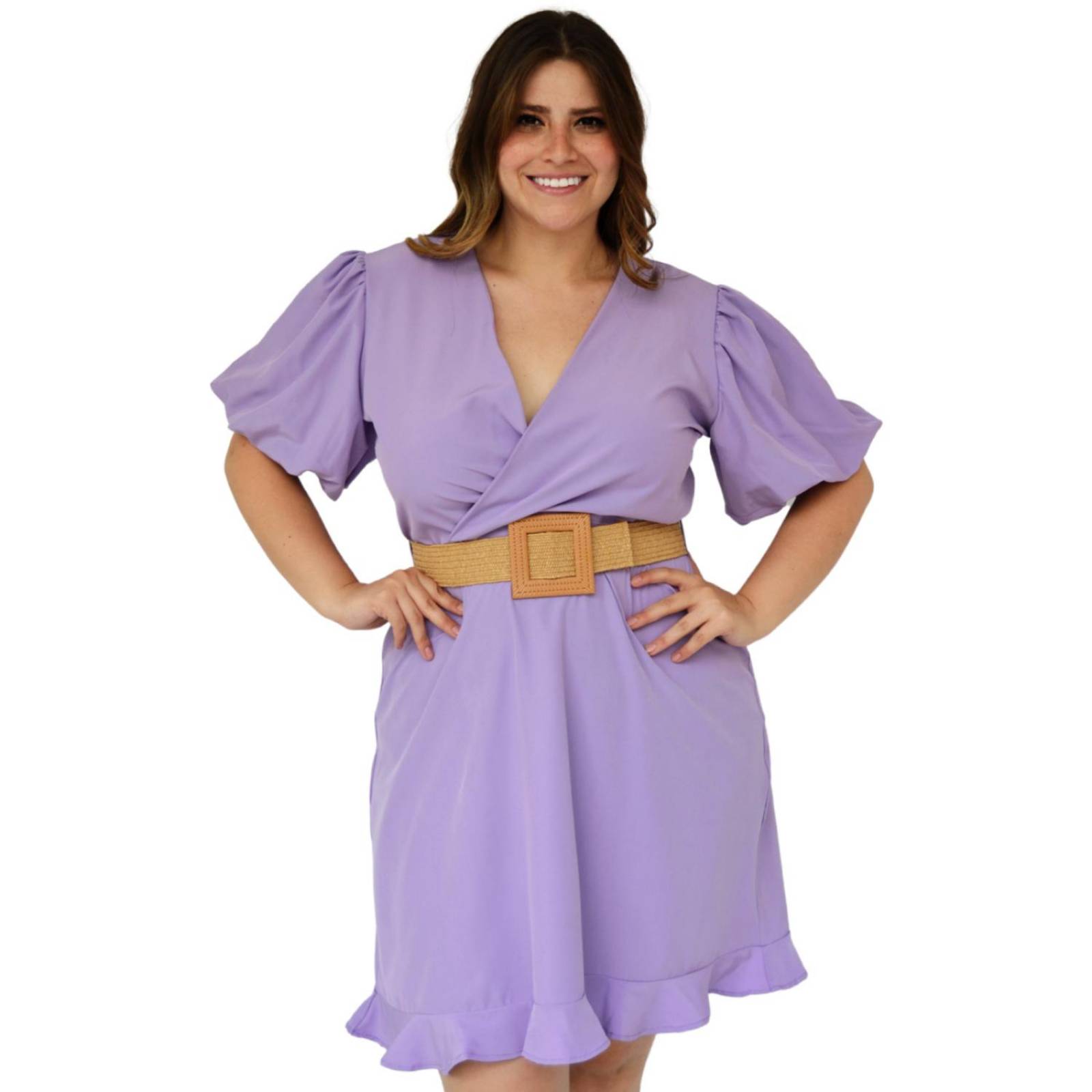 Vestido manga bombacha (Talla extra) modelo 748 