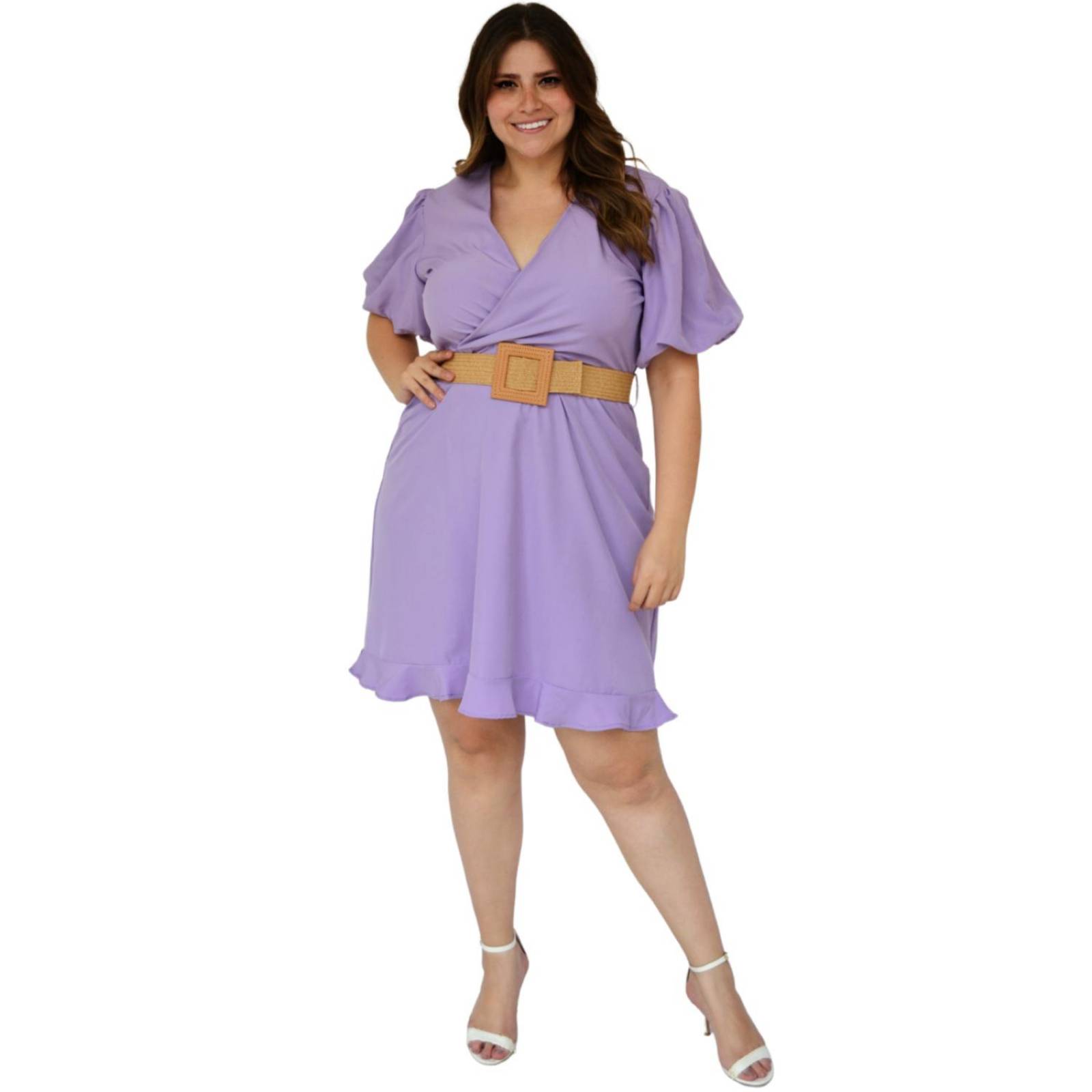 Vestido manga bombacha (Talla extra) modelo 748 