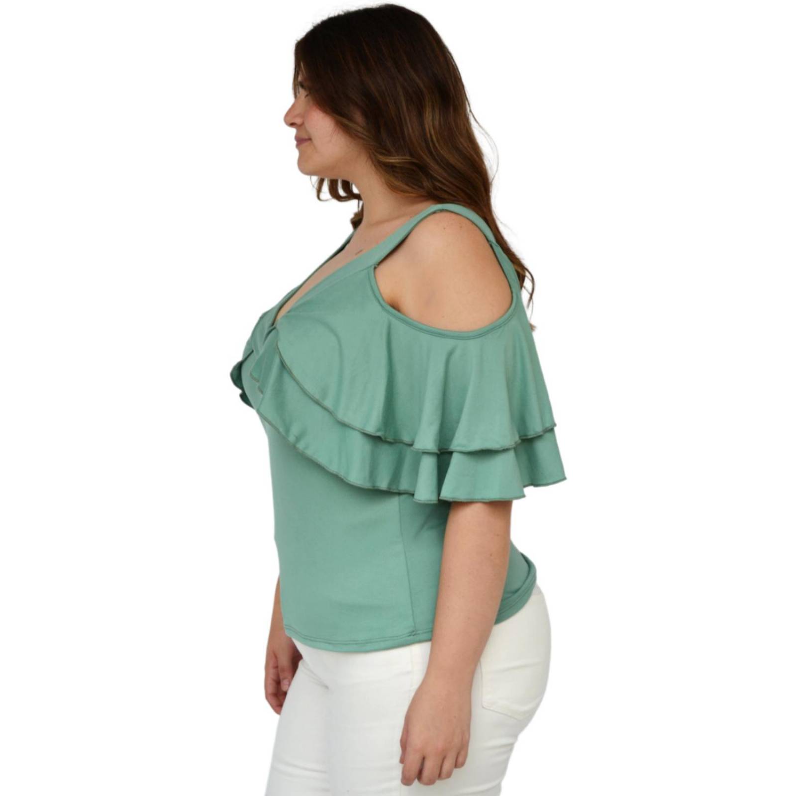 Blusa manga caída talla extra, modelo 1732 (Menta) 
