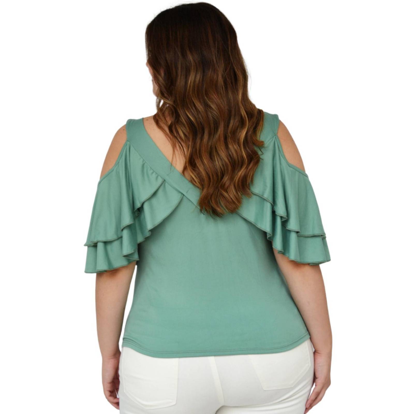 Blusa manga caída talla extra, modelo 1732 (Menta) 