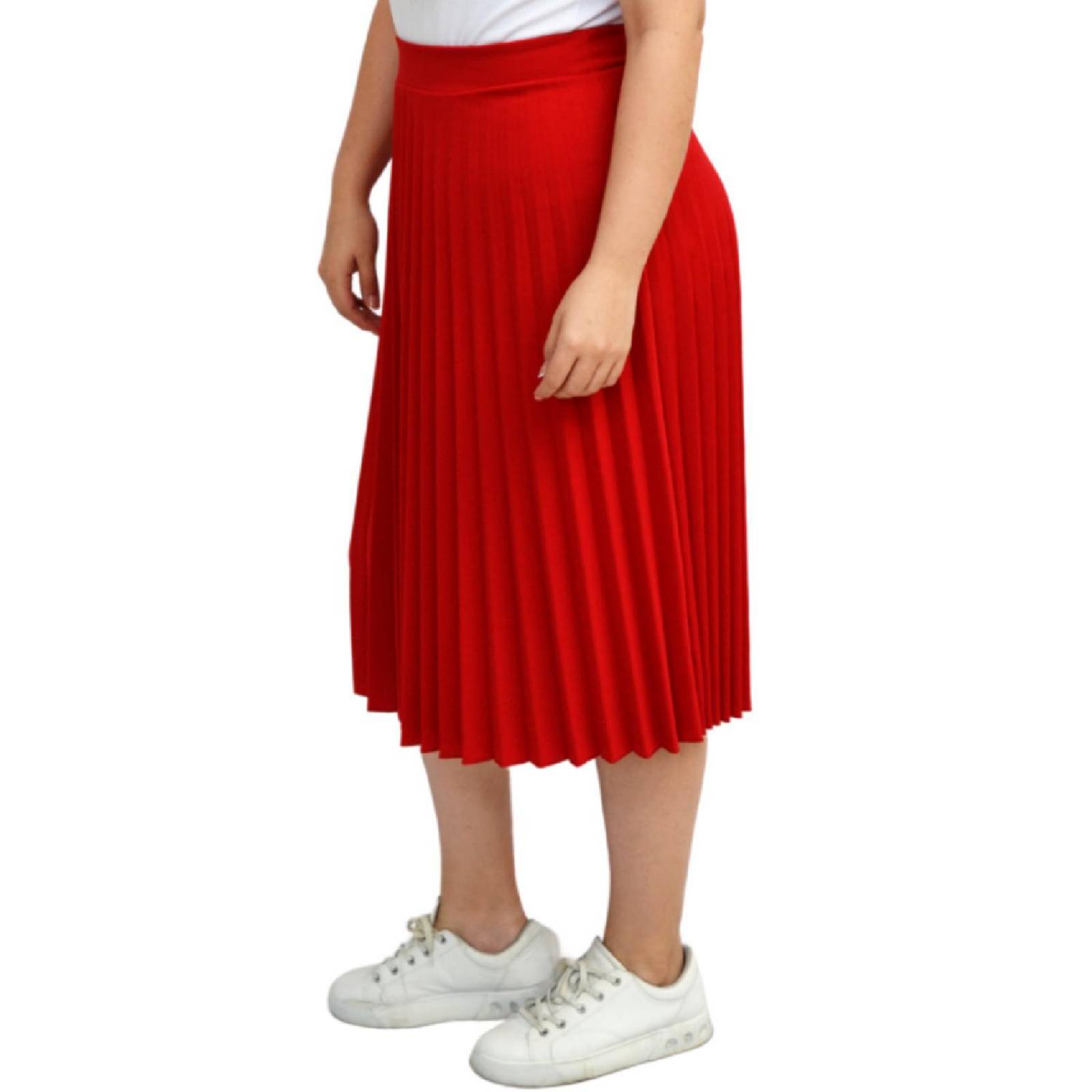 Falda plisada Roman Fashion talla extra, 715 (Rojo)