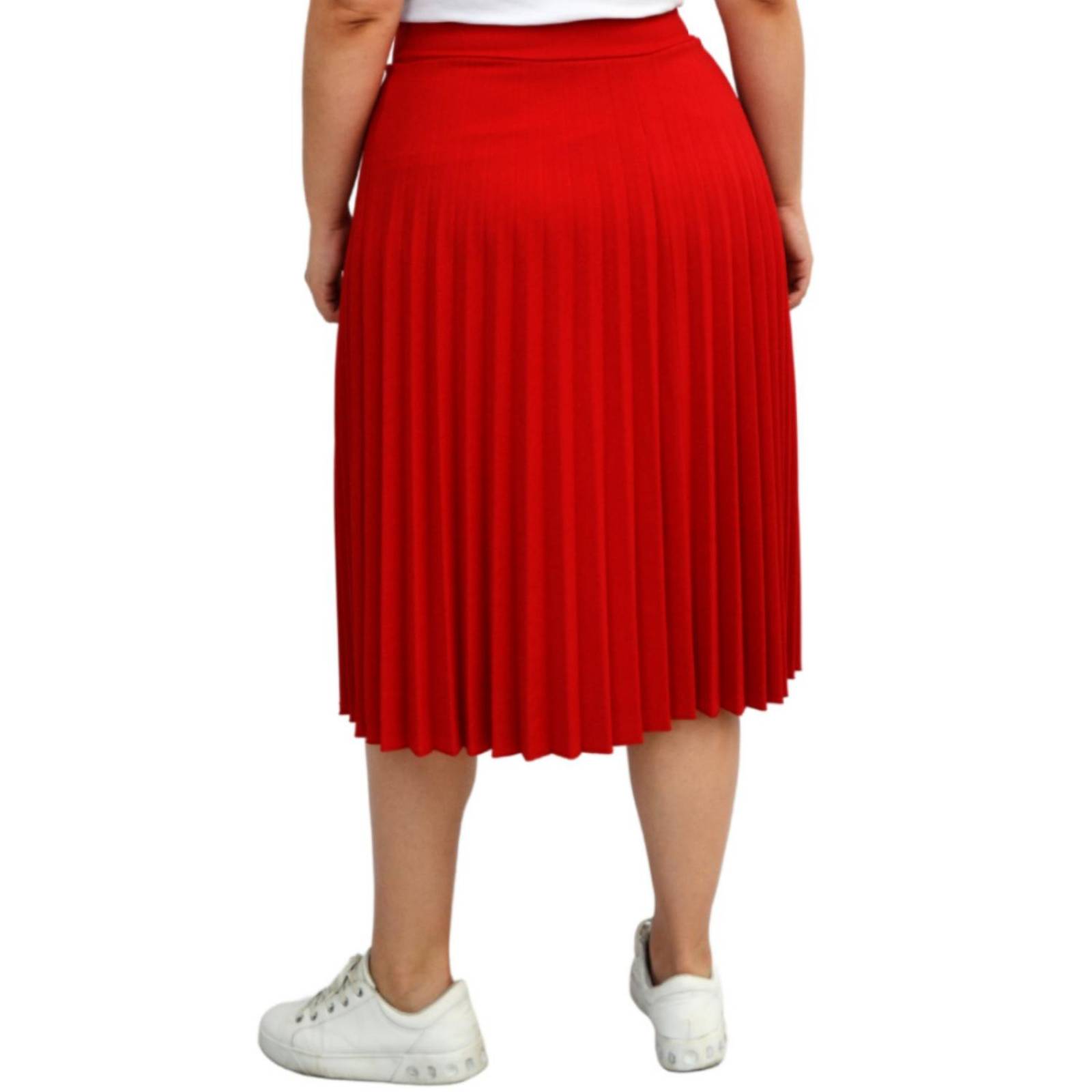 Falda plisada Roman Fashion talla extra, 715 (Rojo)