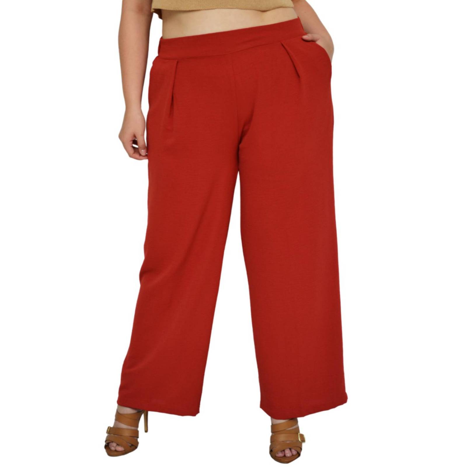 Pantalón pierna amplia Roman Fashion/Tallas Extras, 1982 (Ladrillo) 