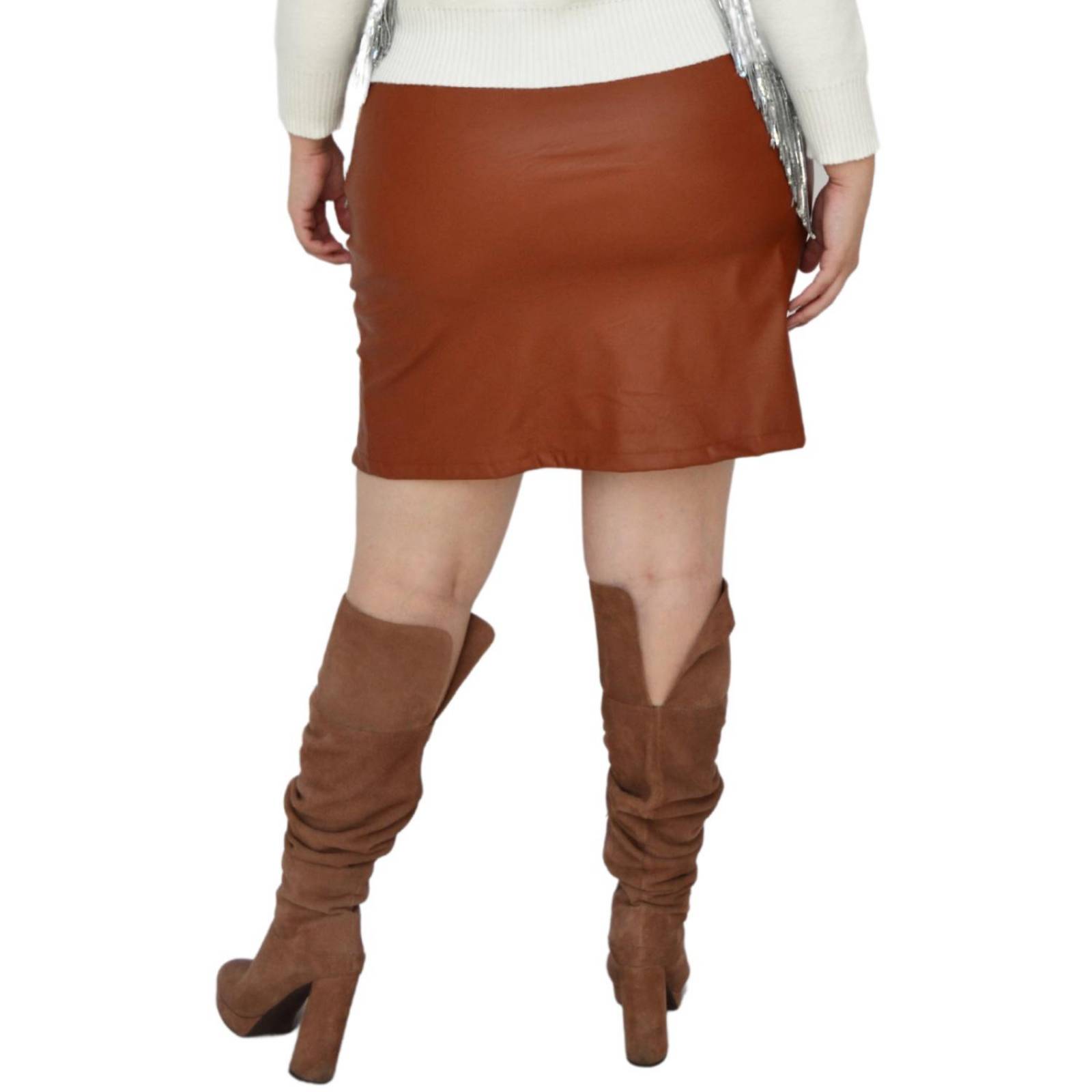 Falda corta de vinipiel Roman Fashion/Tallas Extras, 2114 (Camel) 