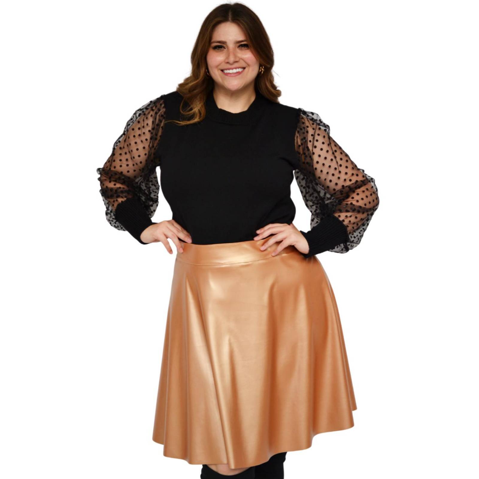 Falda talle alto Roman Fashion/Tallas Extras, 9508 (Dorado) 