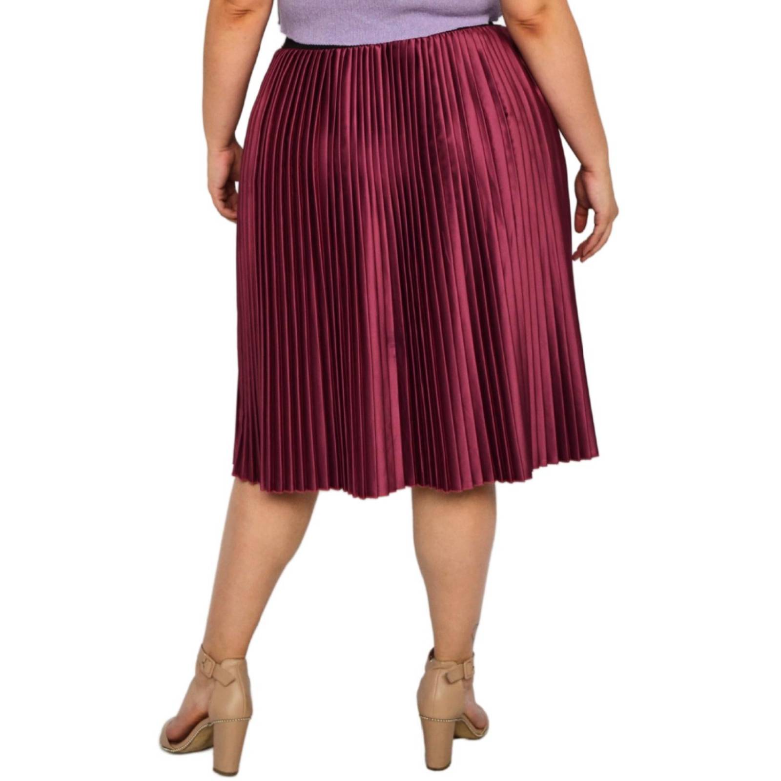 Falda plisada de satín Roman Fashion/Tallas Extras, 2122 (Mulberry) 