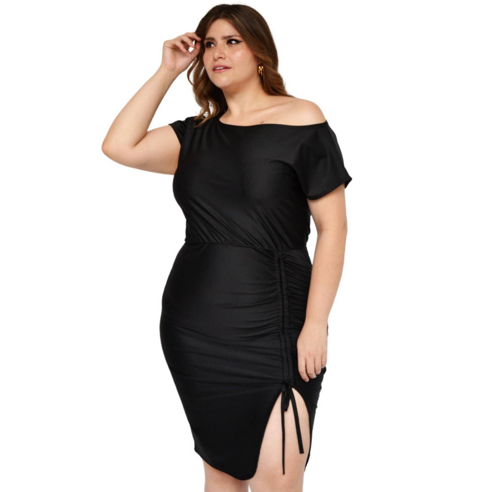 Vestido escote barco Roman Fashion/Tallas Extras, 4299 (Negro) 