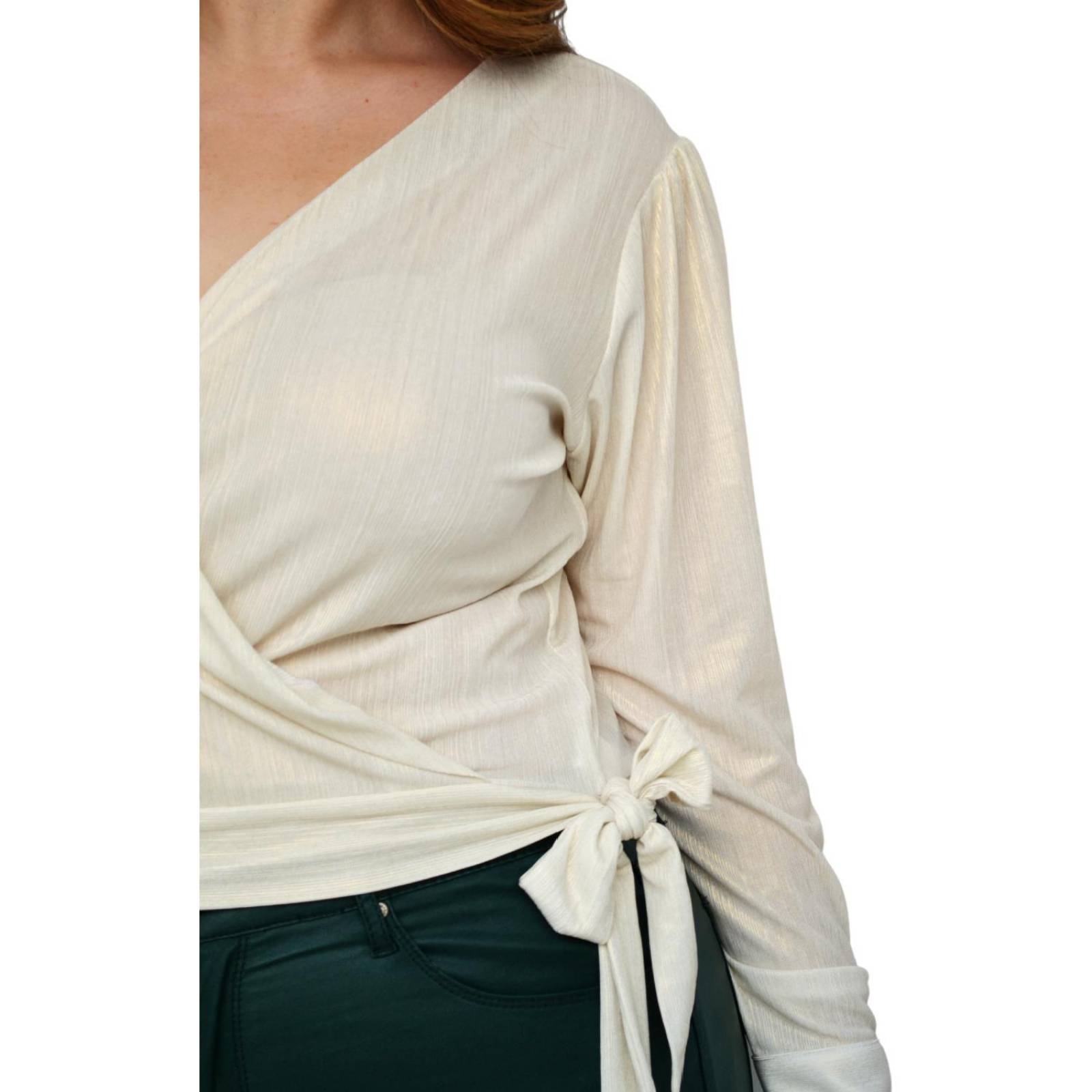 Blusa elegante Roman Fashion/Tallas Extras, 7025 (Hueso) 