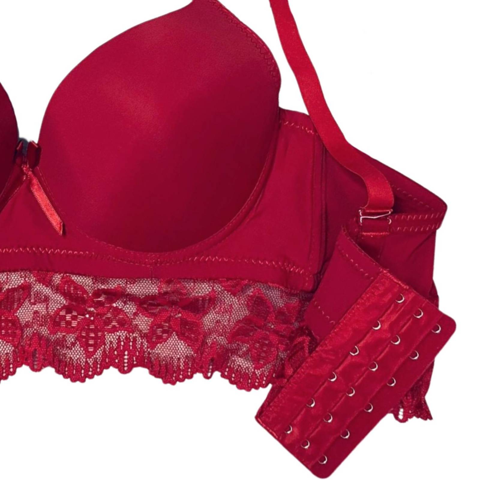 Brasier reforzado 6 ganchos/Tallas Extras, 640 (Rojo) 