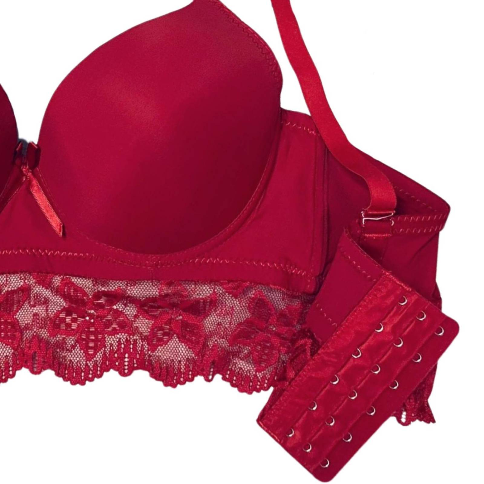 Brasier reforzado 6 ganchos/Tallas Extras, 640 (Rojo) 