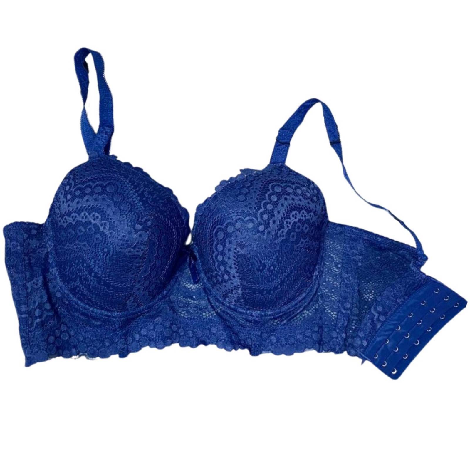 Brasier tipo bustier 6 ganchos/Tallas Extras, 022 (Azul) 