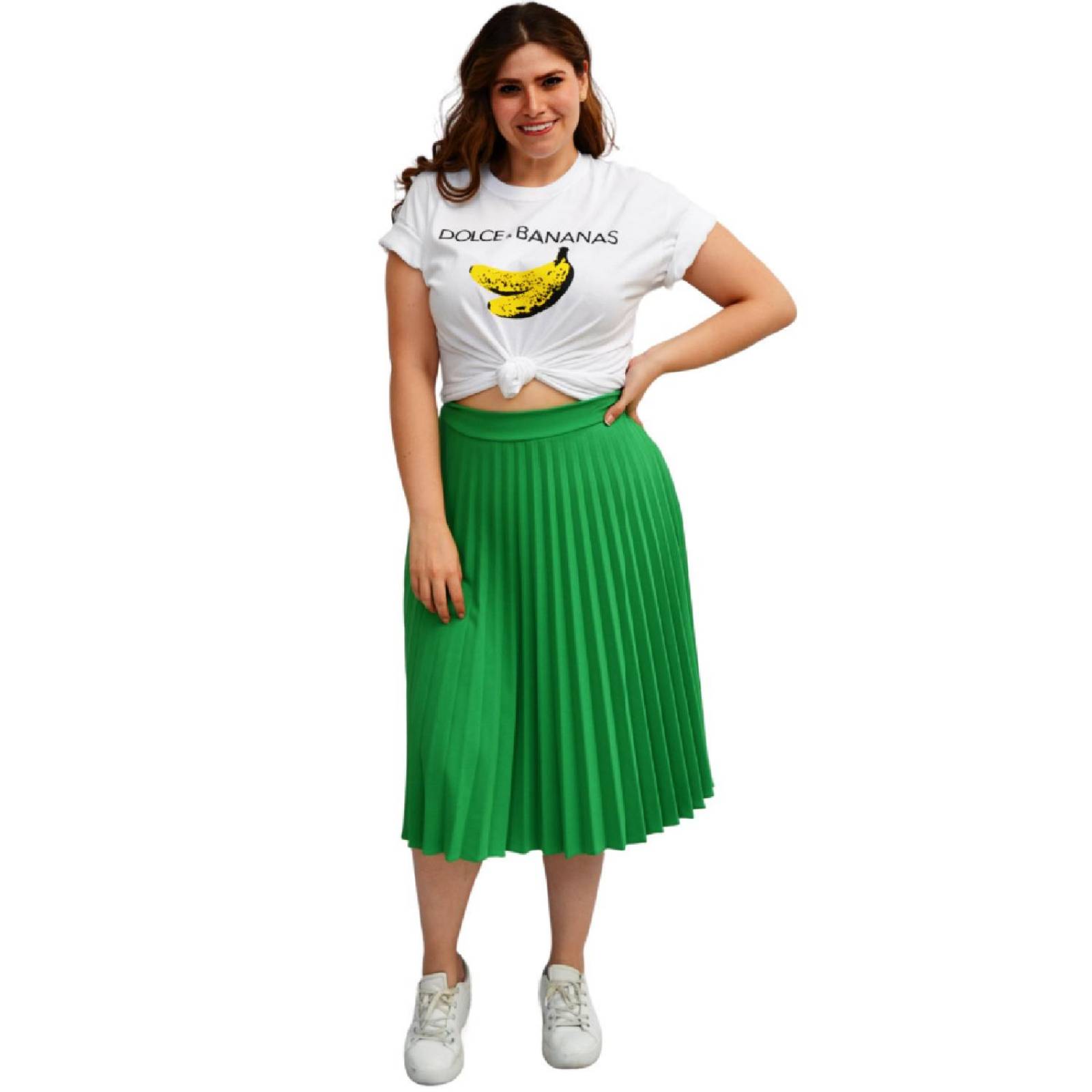 Falda plisada Roman Fashion/Tallas Extras, 715 (Verde) 