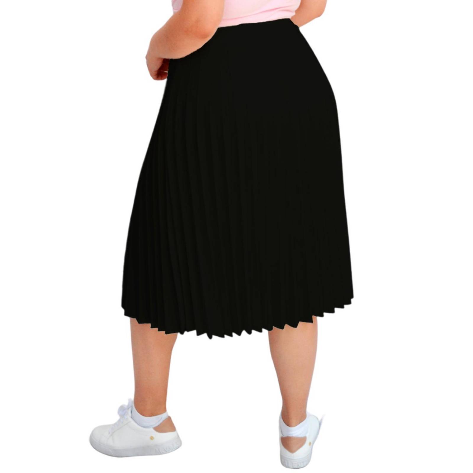 Falda plisada Roman Fashion/Tallas Extras, 715 (Negro) 