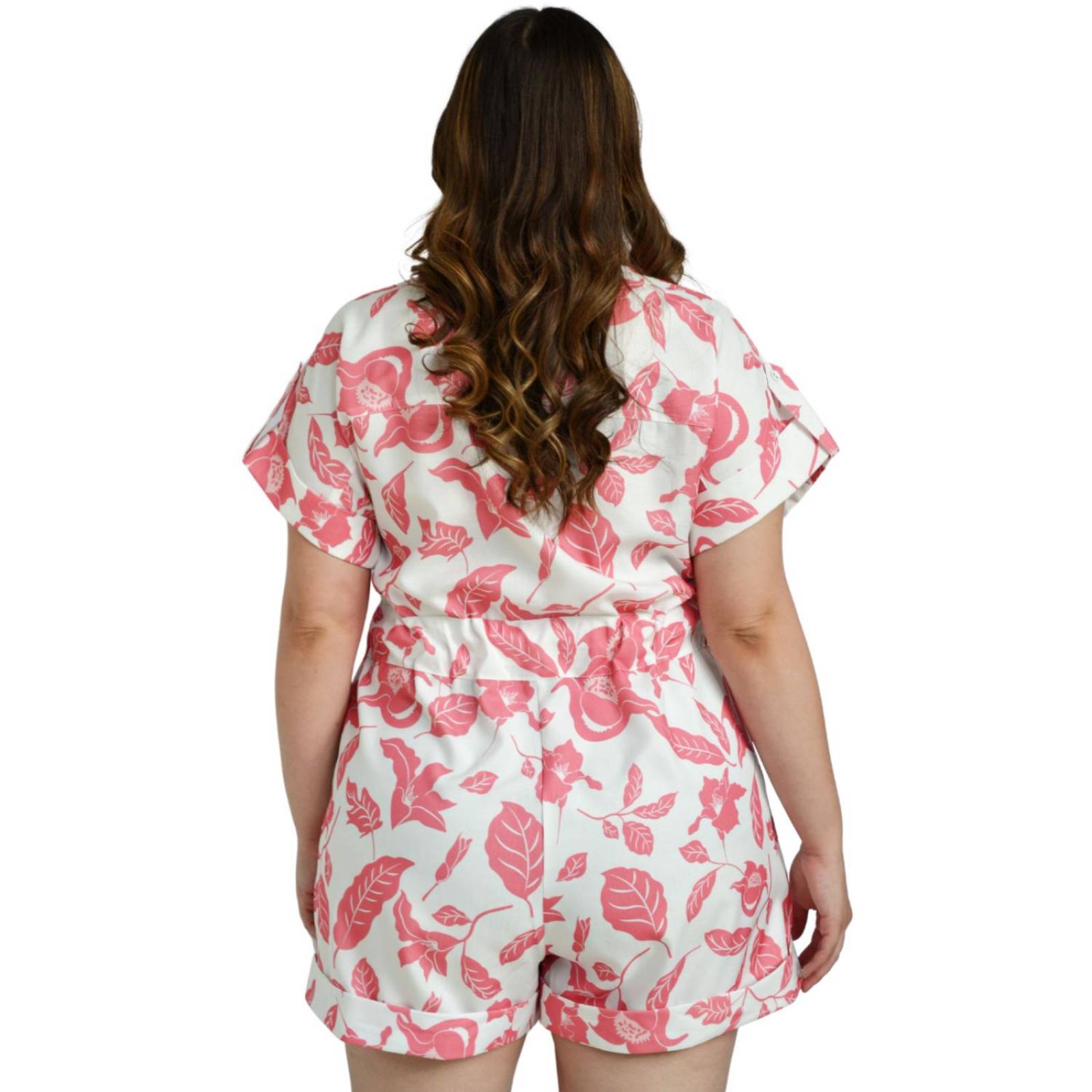 Jumper casual Tallas Extras, 5086 (Blanco flor rosa) 