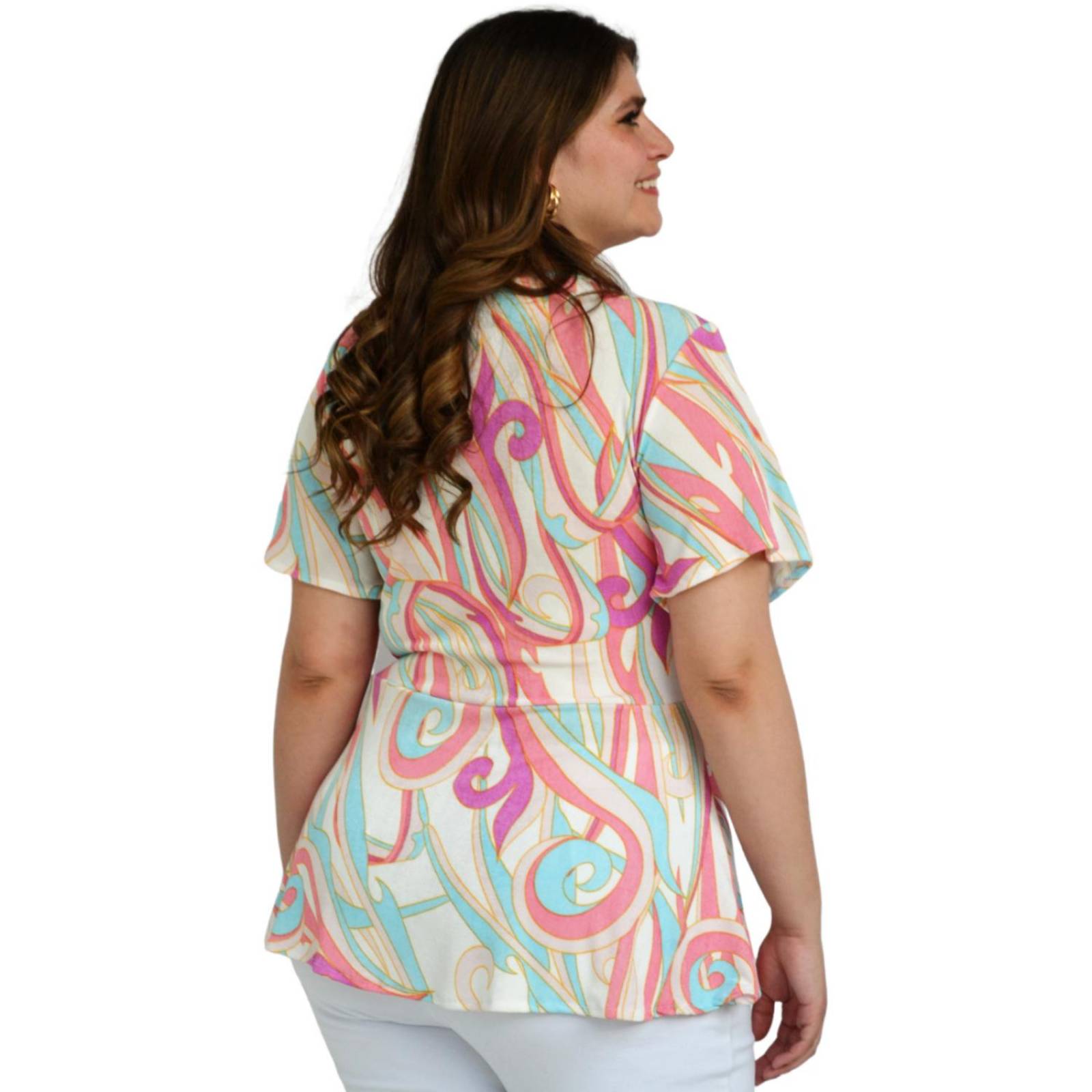 Blusa corte "A" Roman Fashion/Tallas Extras, 1710 (Azul est) 