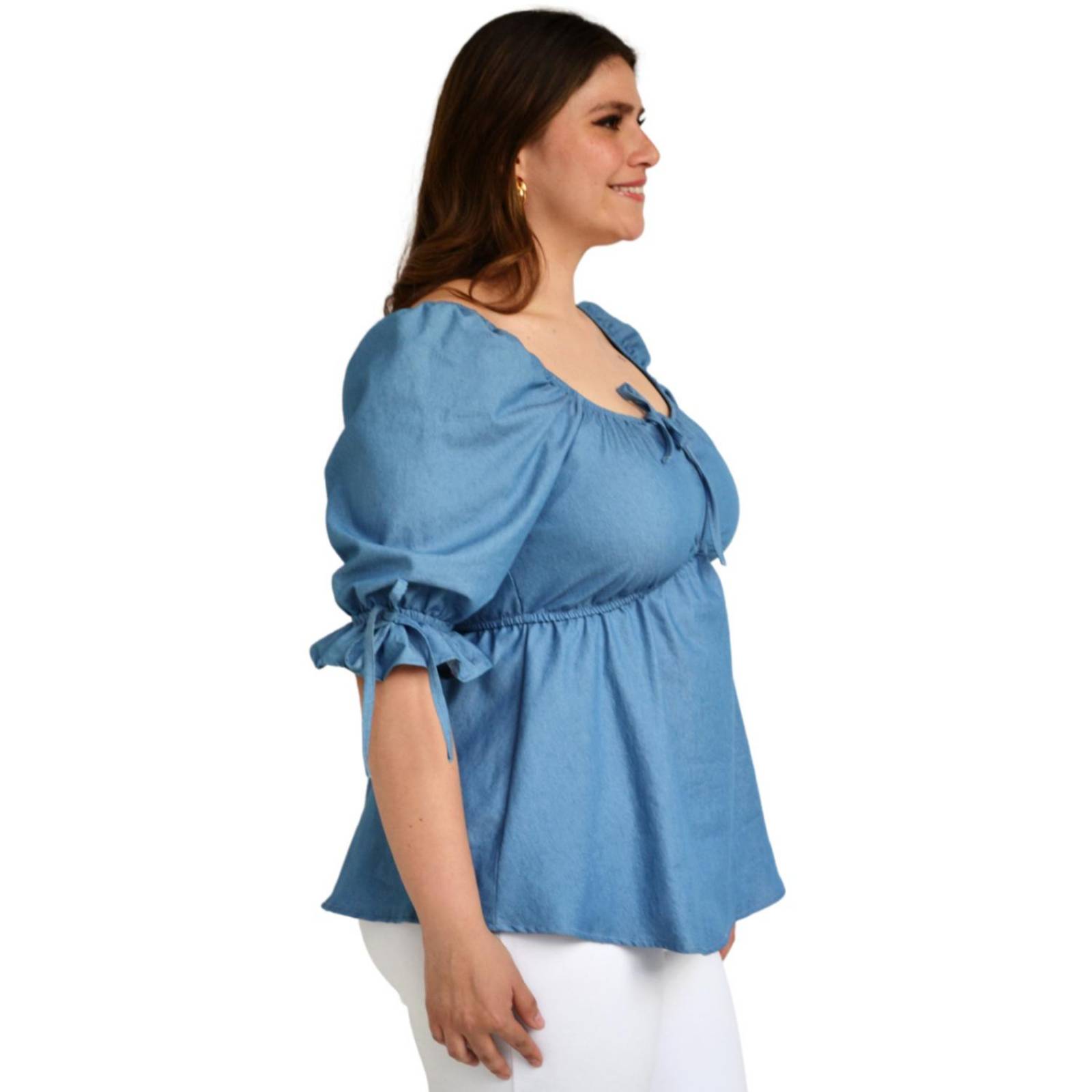 Blusa de mezclilla Roman Fashion/Tallas Extras, 1826