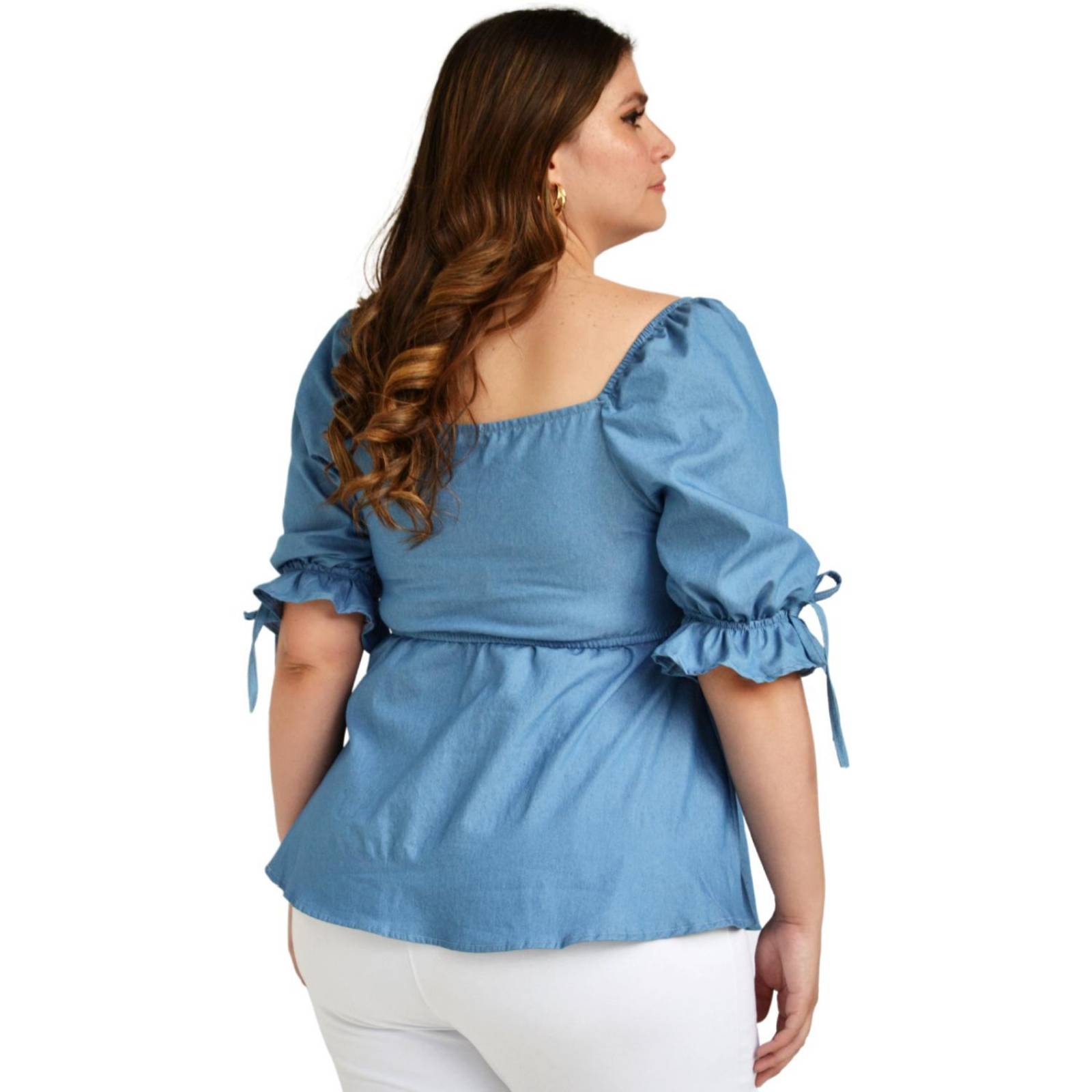 Blusa de mezclilla Roman Fashion/Tallas Extras, 1826