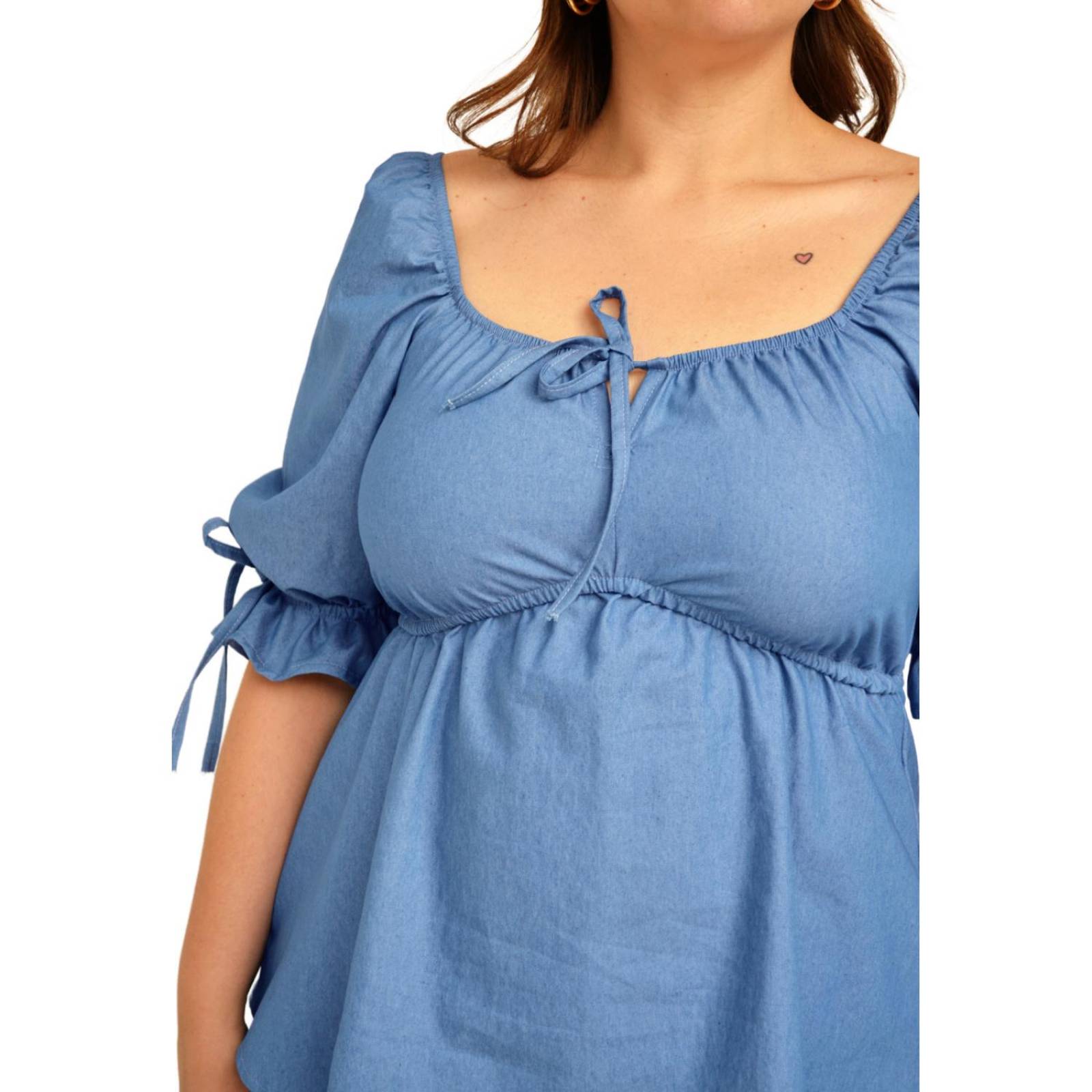 Blusa de mezclilla Roman Fashion/Tallas Extras, 1826