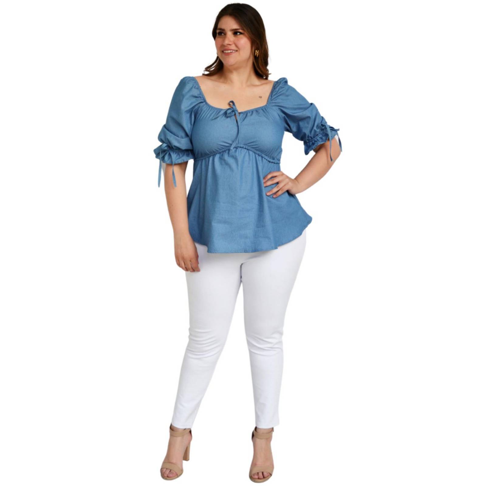 Blusa de mezclilla Roman Fashion/Tallas Extras, 1826