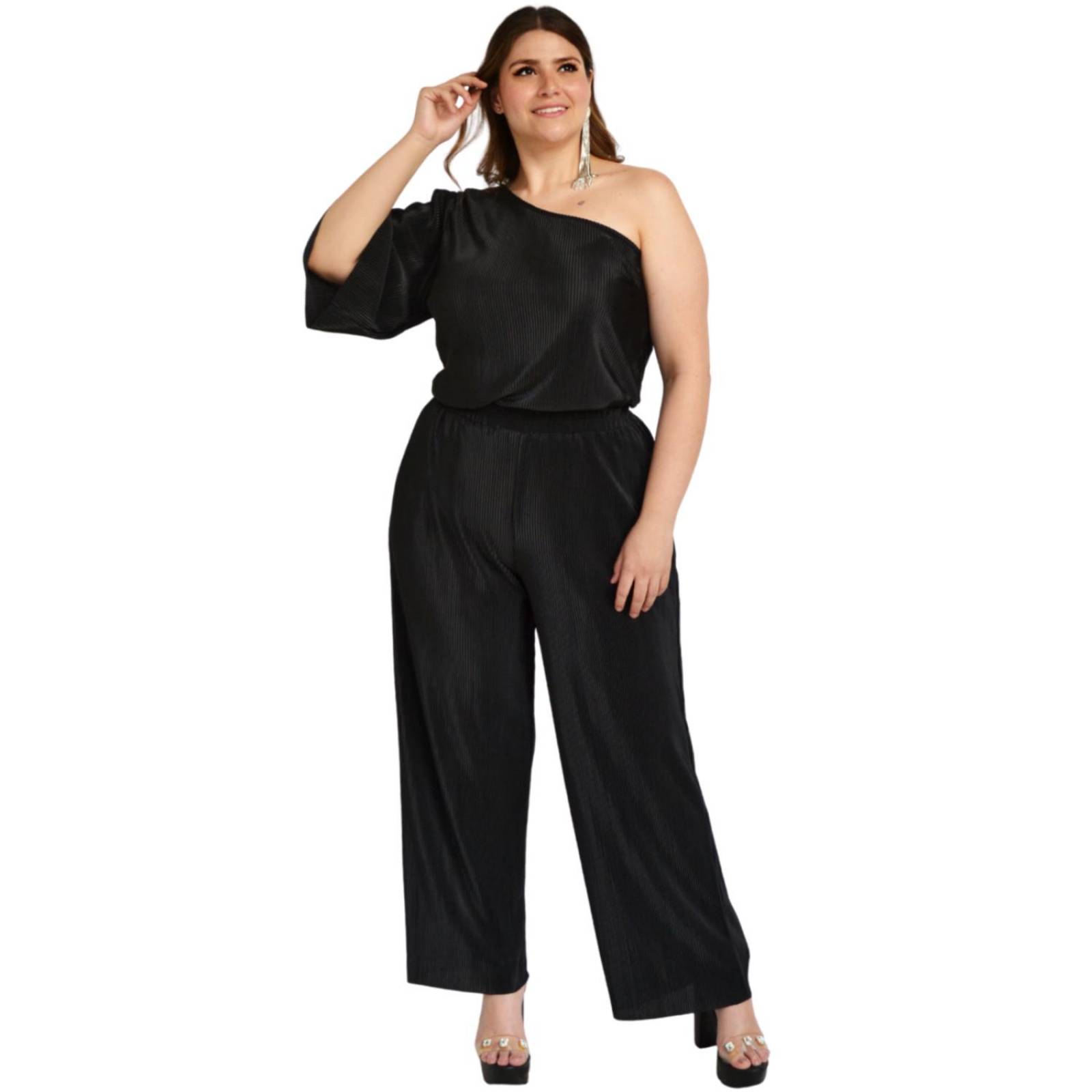 Conjunto plisado Roman Fashion/Tallas Extras, 0624 (Negro) 