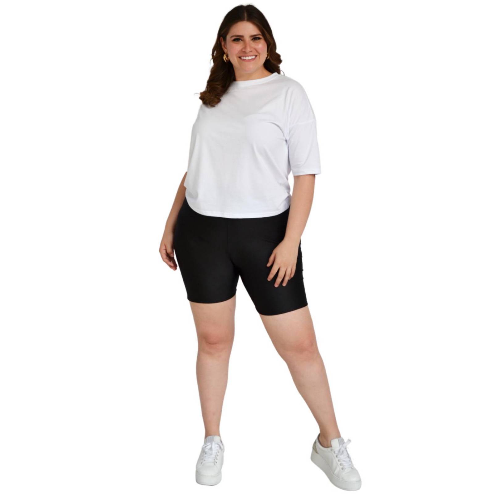 Short tipo Biker Roman Fashion/ Tallas extras, 7047 (Negro) 