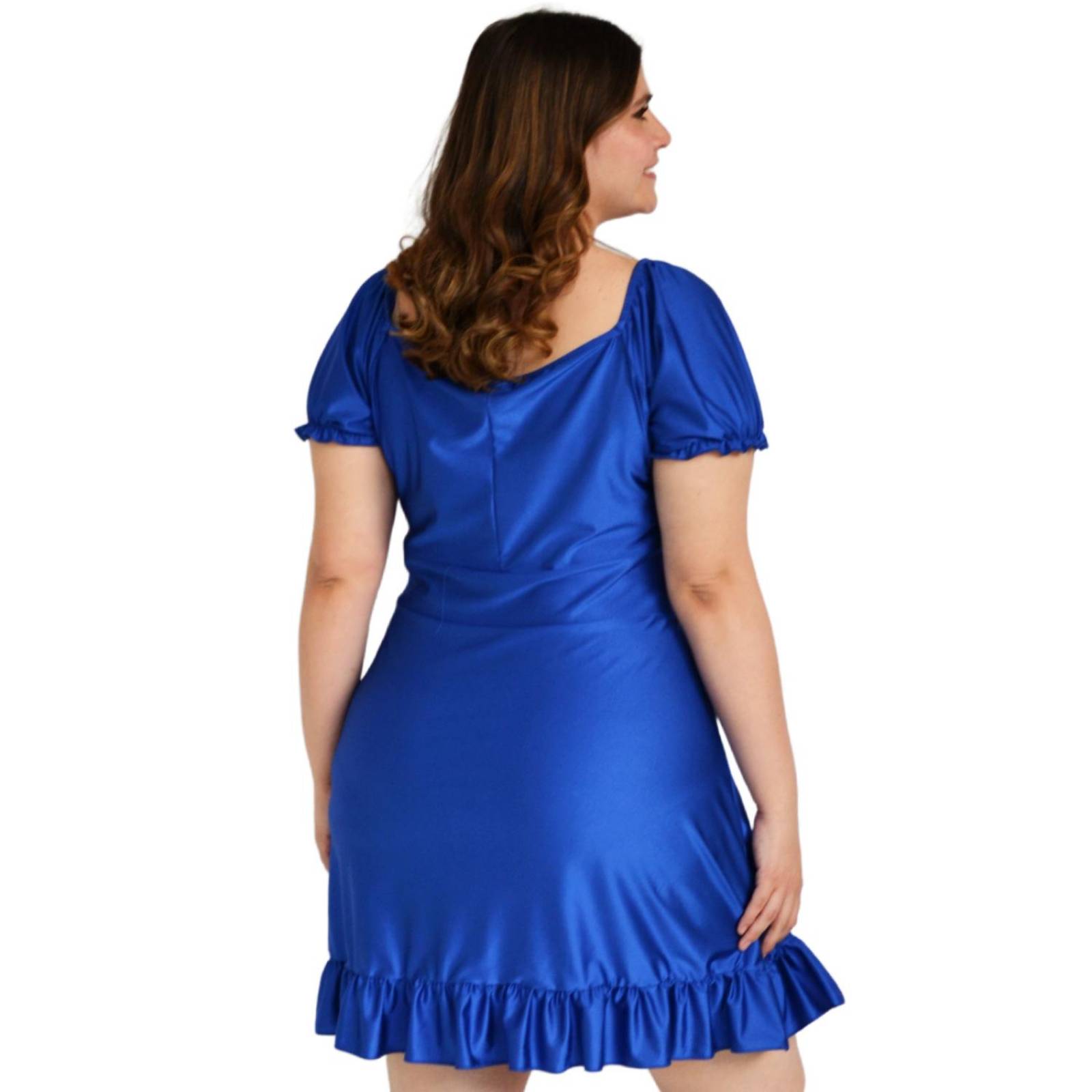 Vestido campesino Roman Fashion / Tallas extras, 4270 (Azul Rey) 