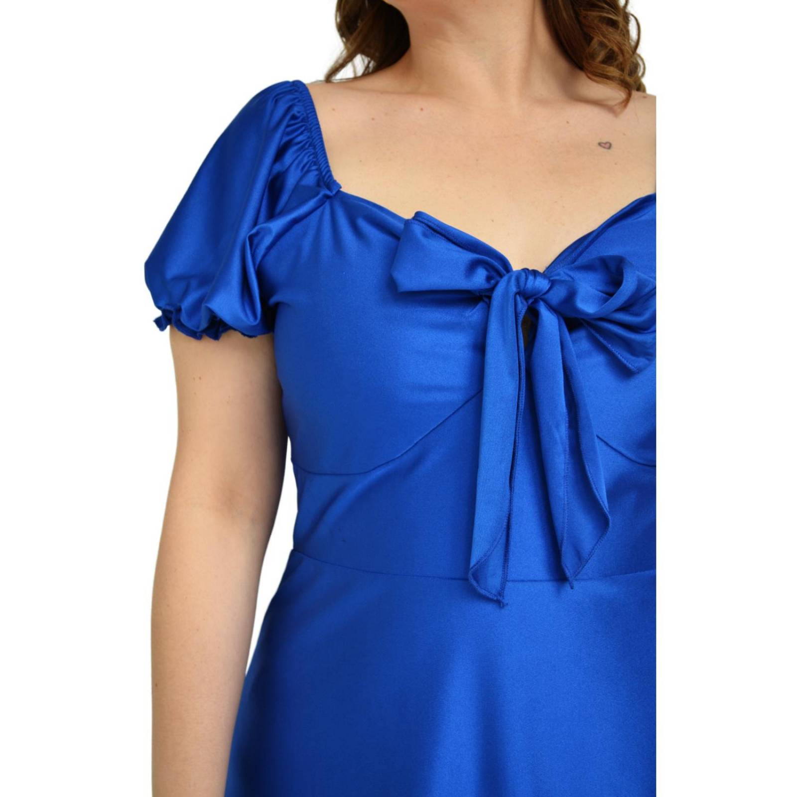 Vestido campesino Roman Fashion / Tallas extras, 4270 (Azul Rey) 