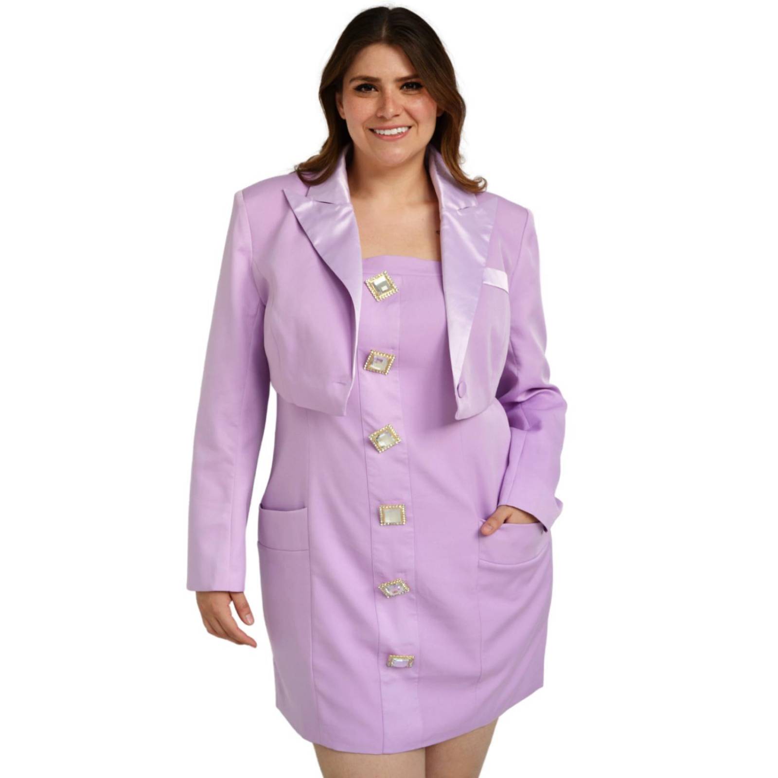 Conjunto de vestido Tallas extras, 7161 (Lila) 