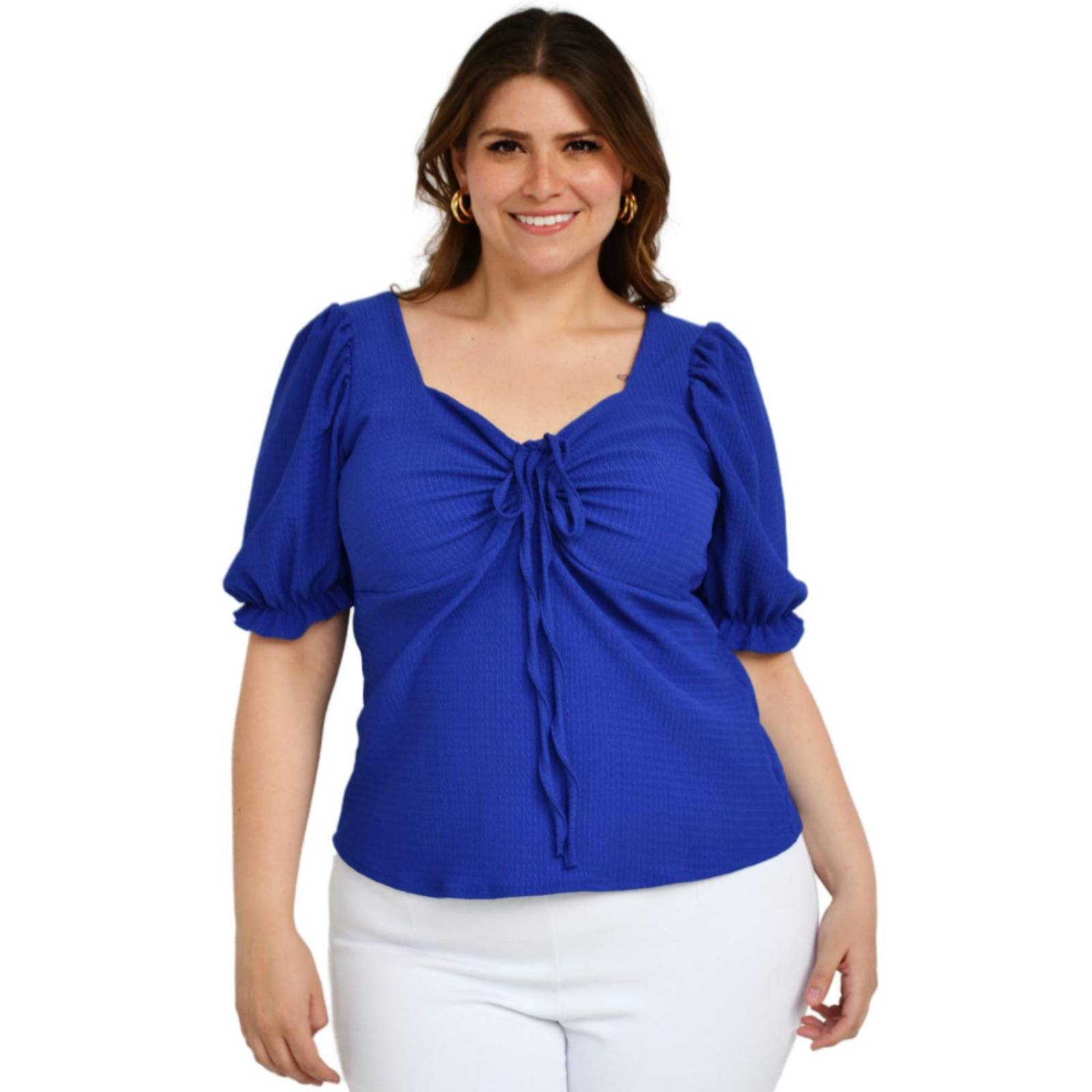 Blusa casual Roman Fashion /Tallas Extras, 1827 (Azul Rey) 