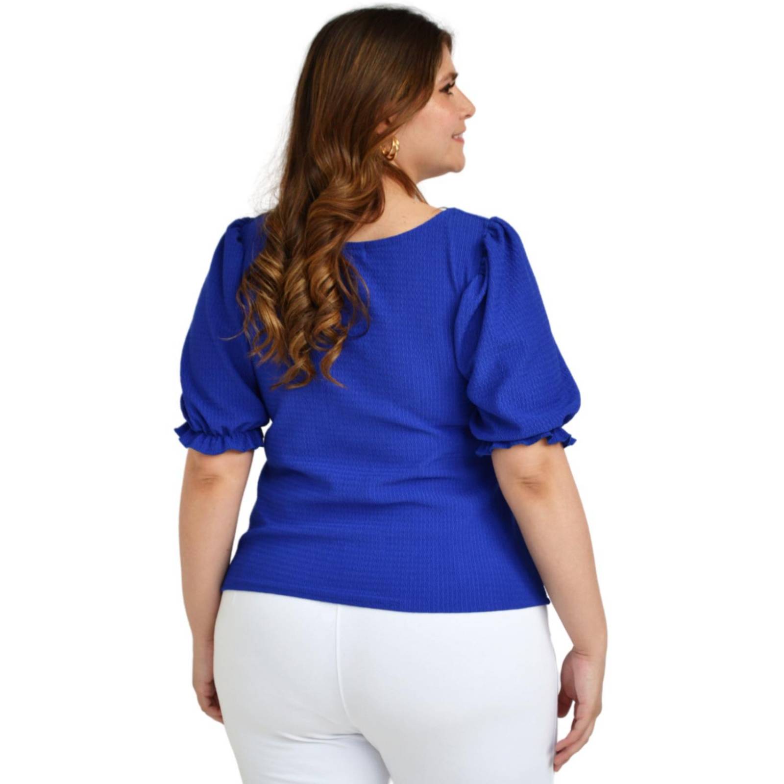 Blusa casual Roman Fashion /Tallas Extras, 1827 (Azul Rey) 