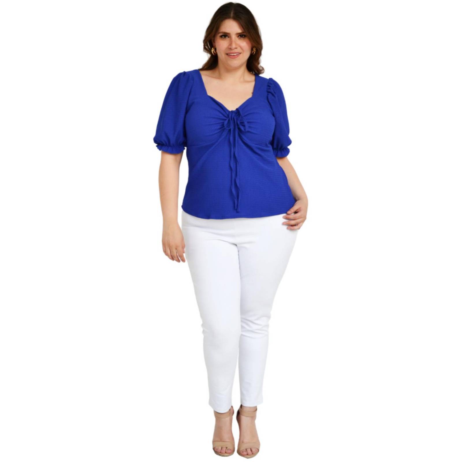 Blusa casual Roman Fashion /Tallas Extras, 1827 (Azul Rey) 