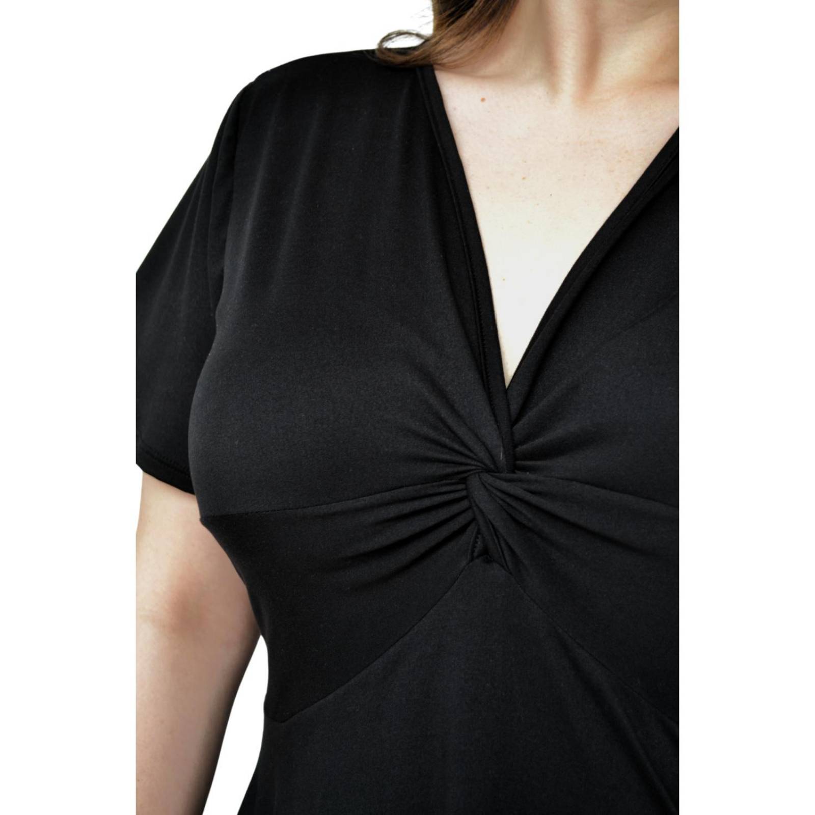Blusa corte A Roman Fashion /Tallas Extras, 1710 (Negro) 