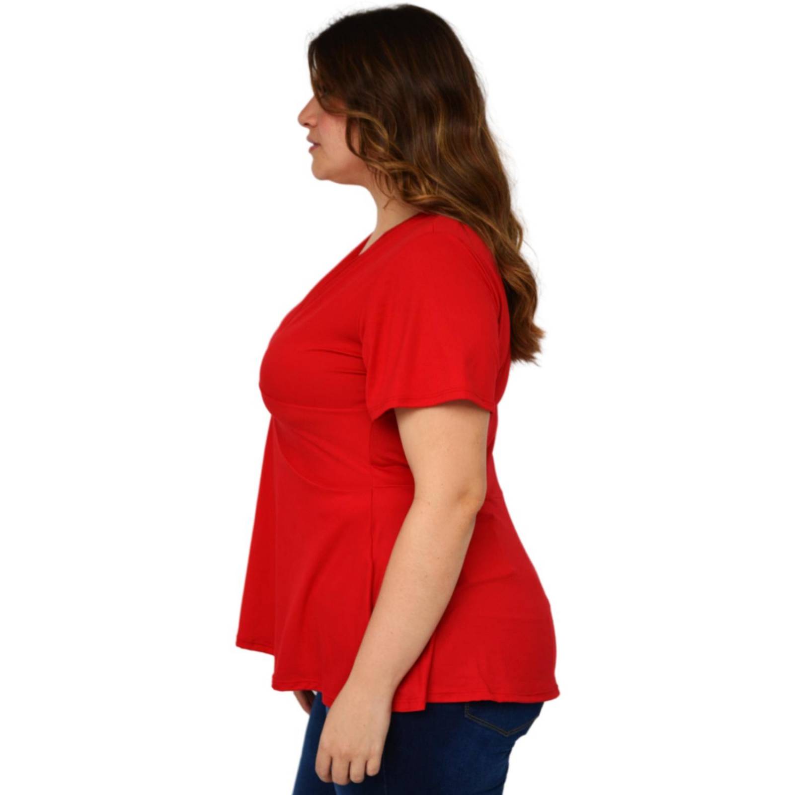 Blusa corte A Roman Fashion /Tallas Extras, 1710 (Rojo) 
