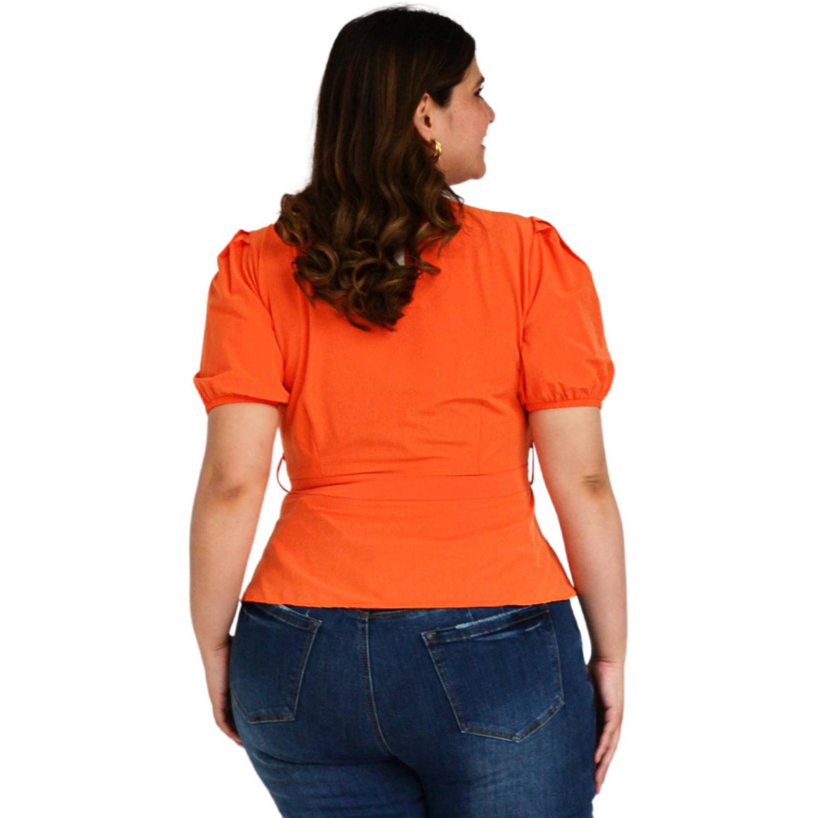 Blusa peplum Roman Fashion /Tallas Extras 0412 (Naranja) 