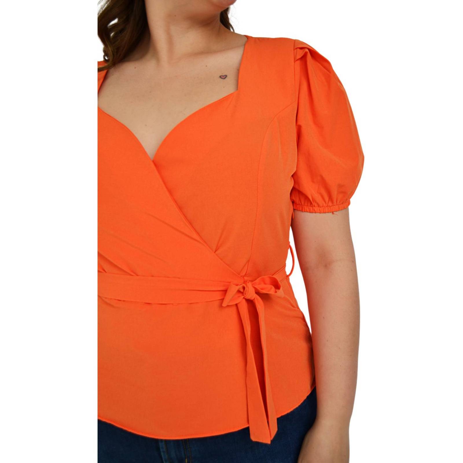 Blusa peplum Roman Fashion /Tallas Extras 0412 (Naranja) 