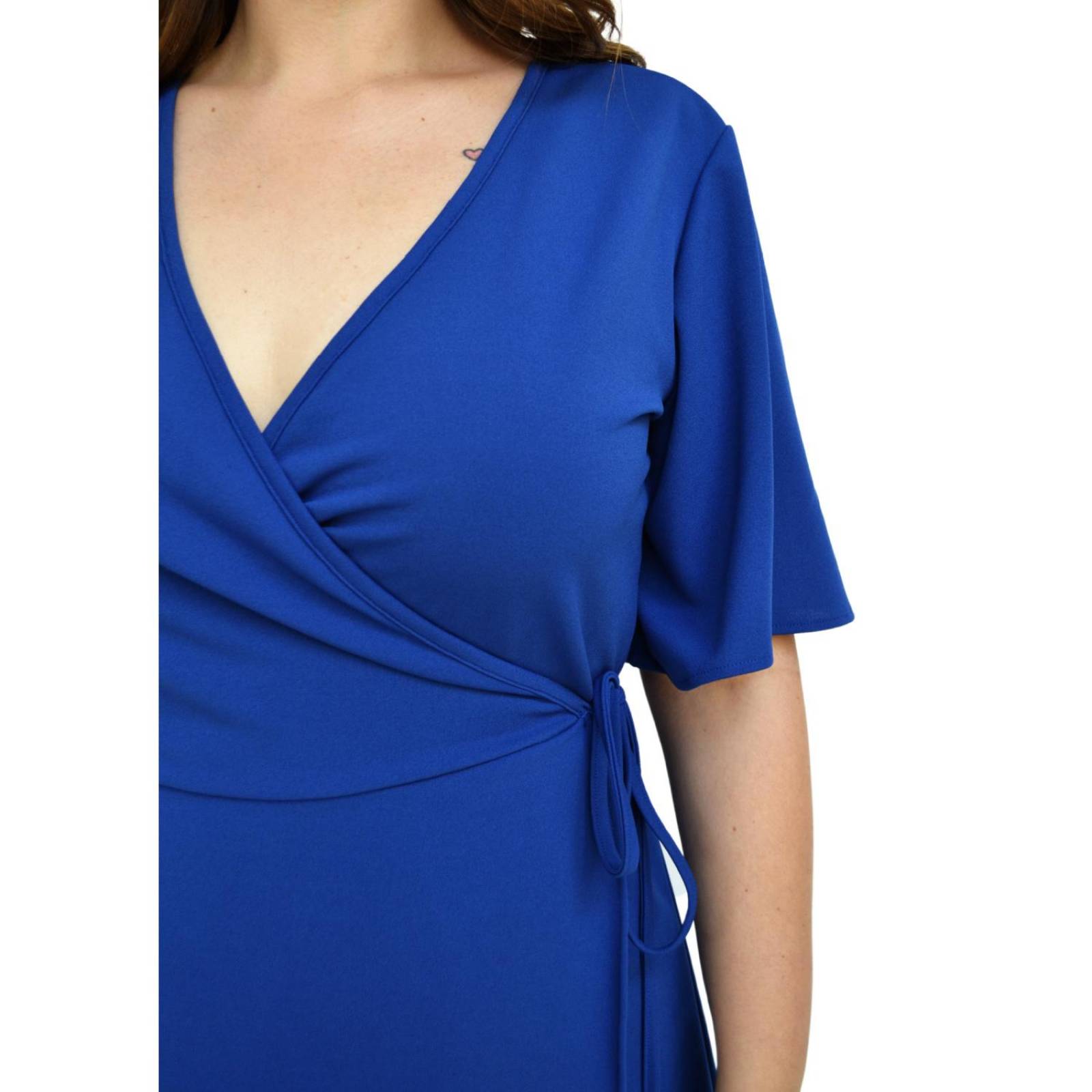 Vestido envolvente Roman Fashion /Tallas Extras, 4211 (Azul rey)