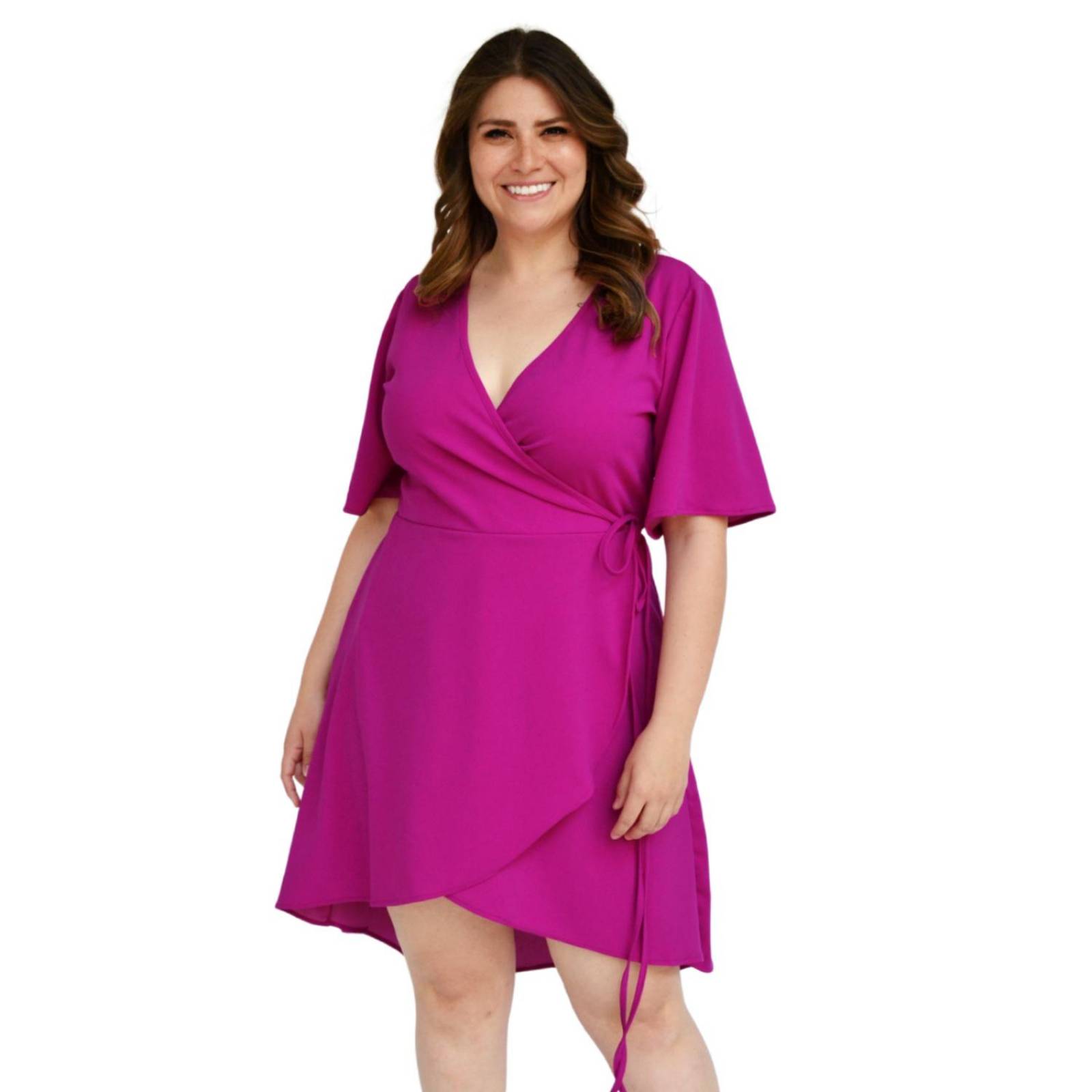 Vestido envolvente Roman Fashion /Tallas Extras, 4211 (Magenta)