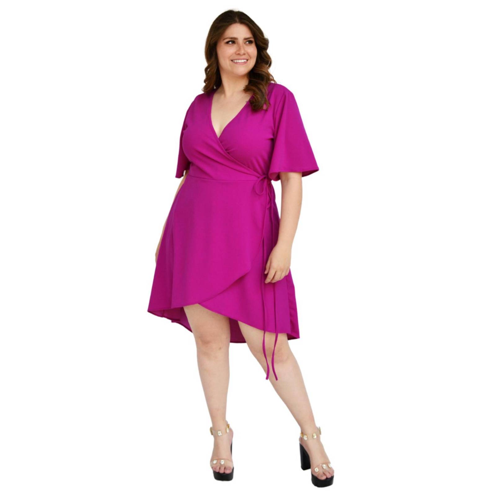 Vestido envolvente Roman Fashion /Tallas Extras, 4211 (Magenta)