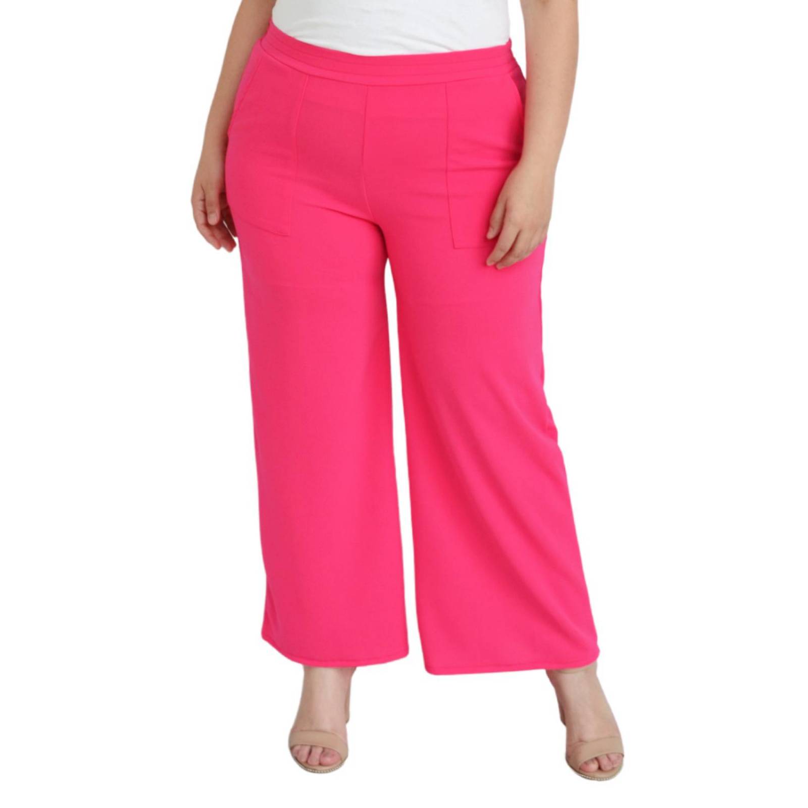 Pantalón Wasic de pierna ancha en rosa remolino
