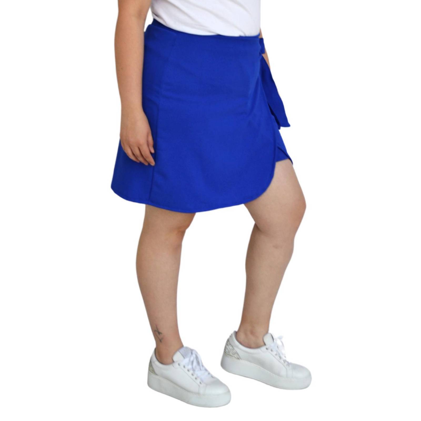 Short falda con moño Roman Fashion /Tallas Extras, 7042 (Azul rey) 
