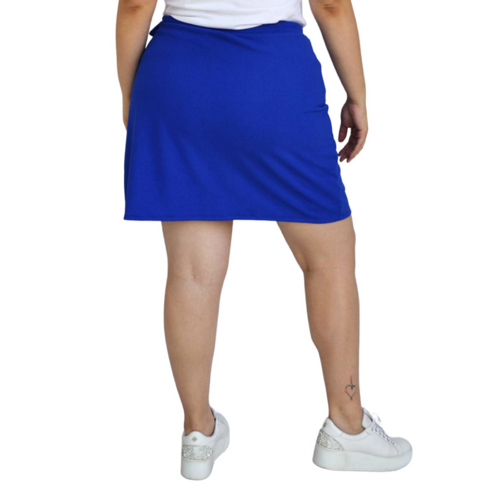 Short falda con moño Roman Fashion /Tallas Extras, 7042 (Azul rey) 