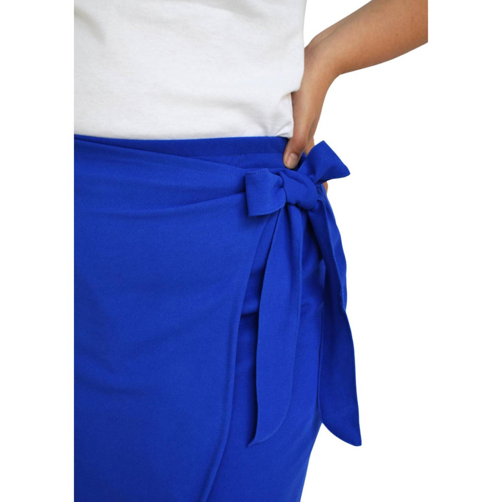 Short falda con moño Roman Fashion /Tallas Extras, 7042 (Azul rey) 