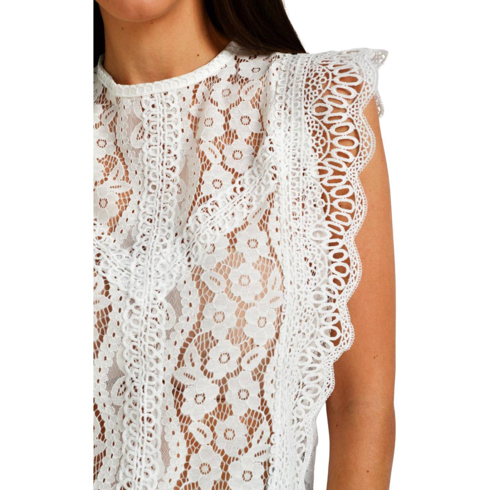 Blusa de encaje Juvenil 10757 (Blanco) 