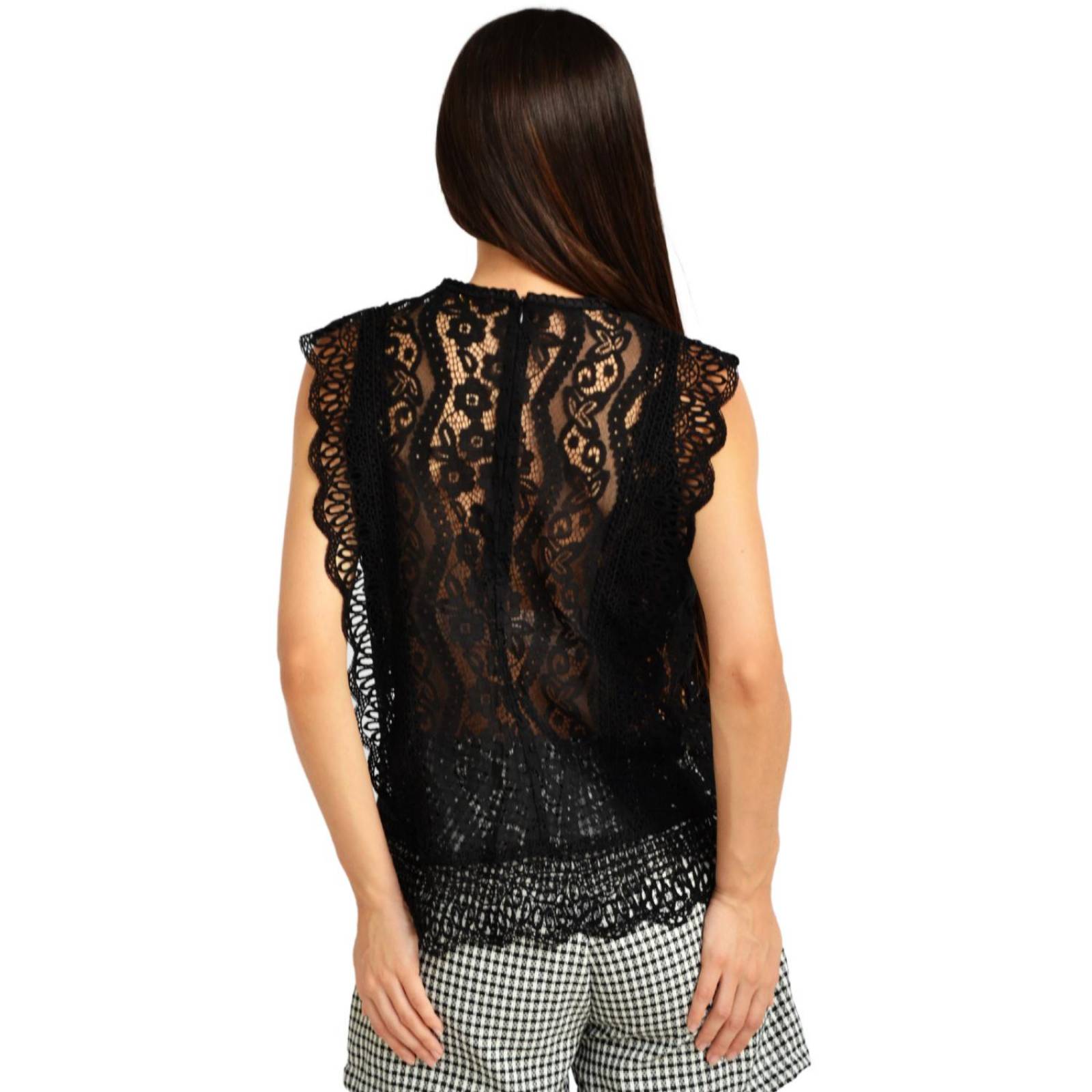 Blusa de encaje Juvenil 10757 (Negro) 
