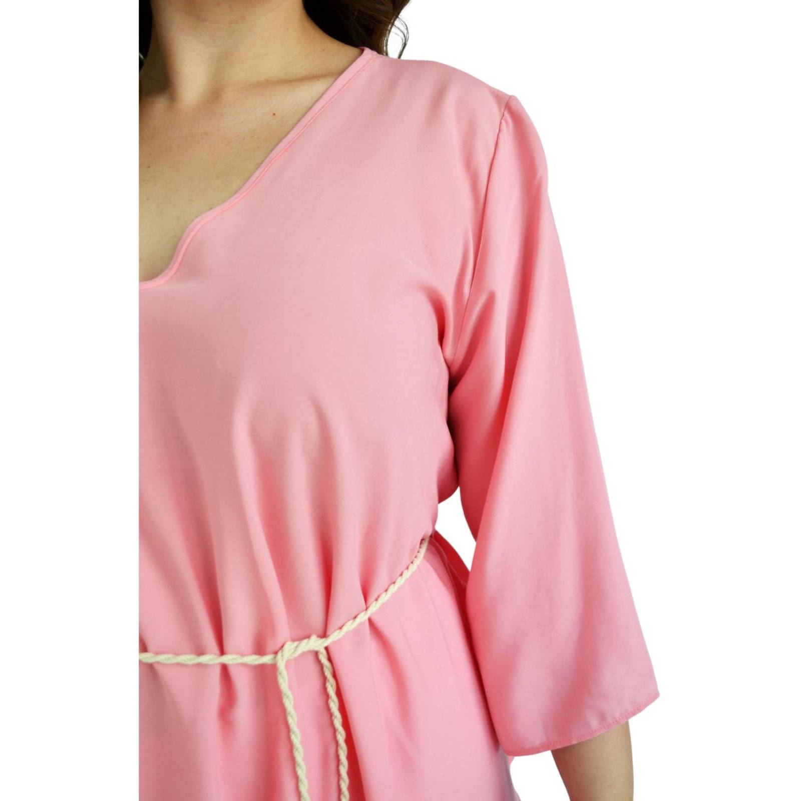 Blusa asimétrica con cinto Roman Fashion /Tallas Extras, 1831 (Palo de rosa) 