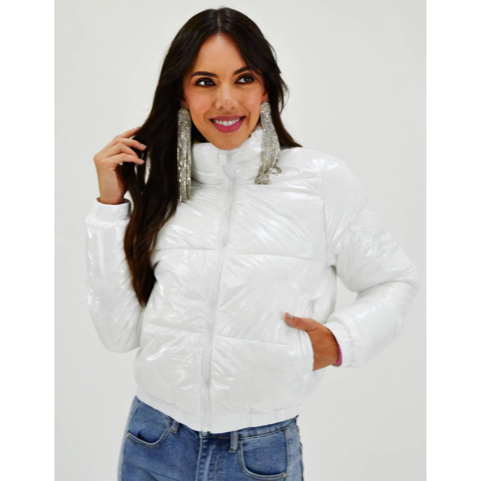 Chamarra acolchada efecto piel Roman Fashion /Juvenil, 7023 (Blanco) 