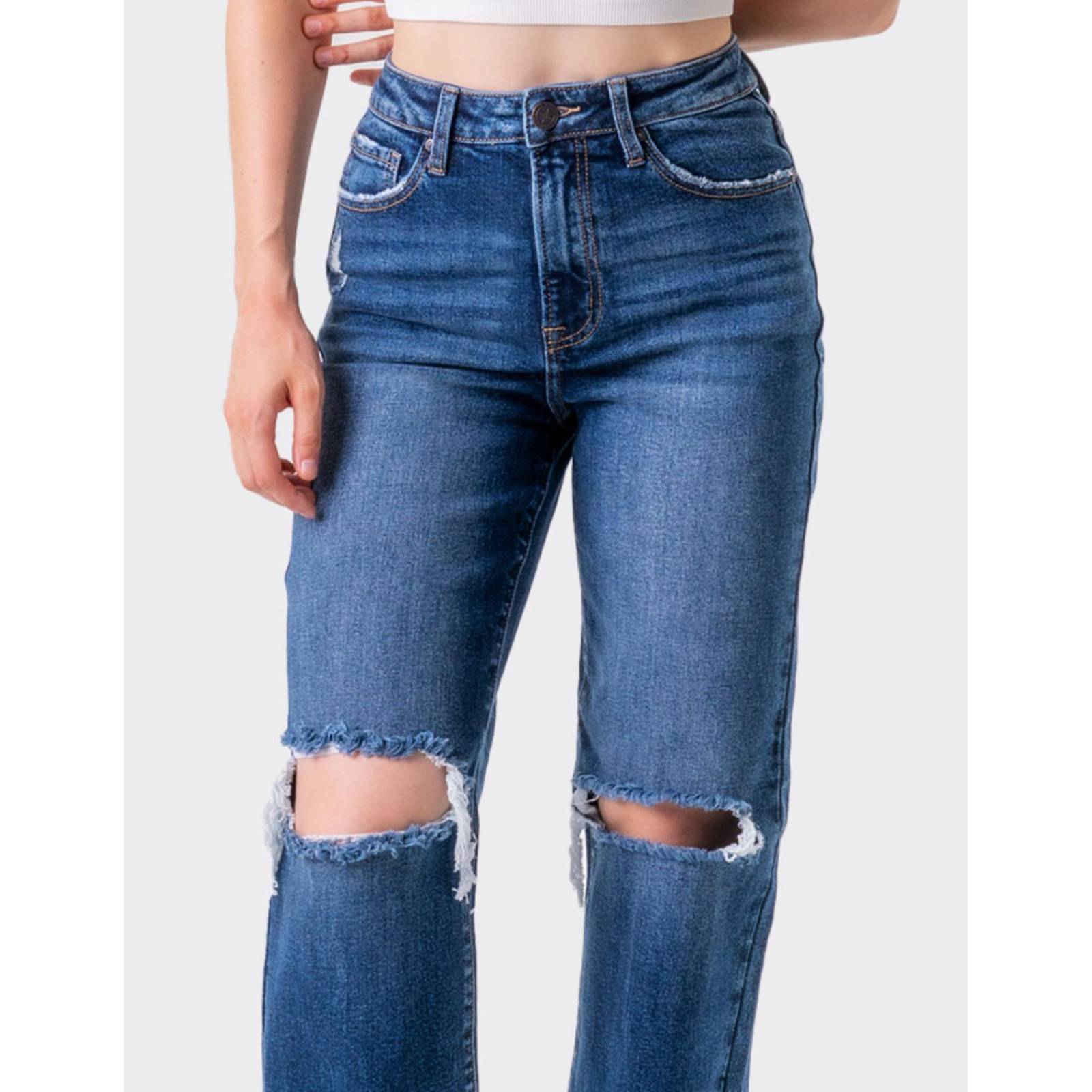 Jeans Mujer Mezclilla Skinny Mom Tiro Alto Balam