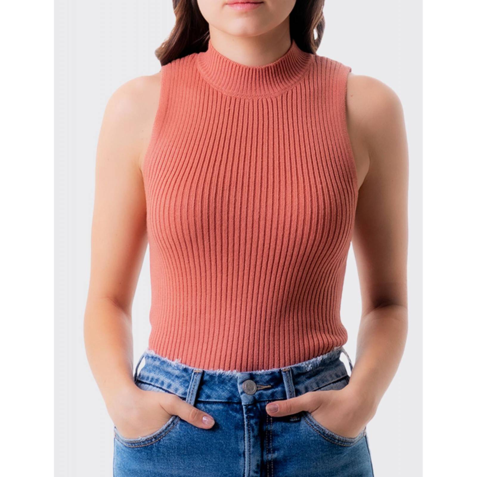 Blusa básica cuello alto Balam /Juvenil, 0087 (Coral) 